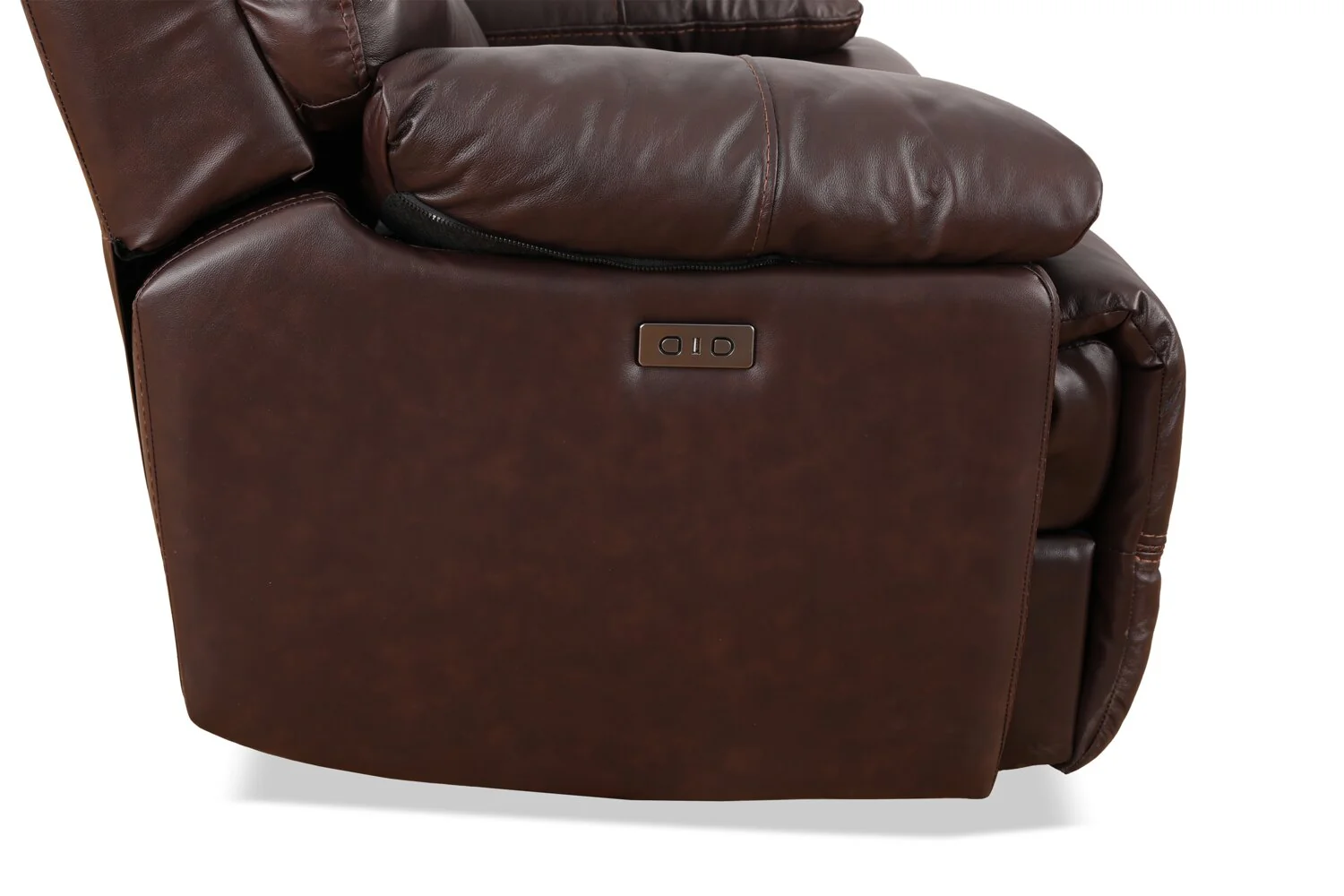 Darlington Genuine Leather Power Recliner - Brown - Image 5
