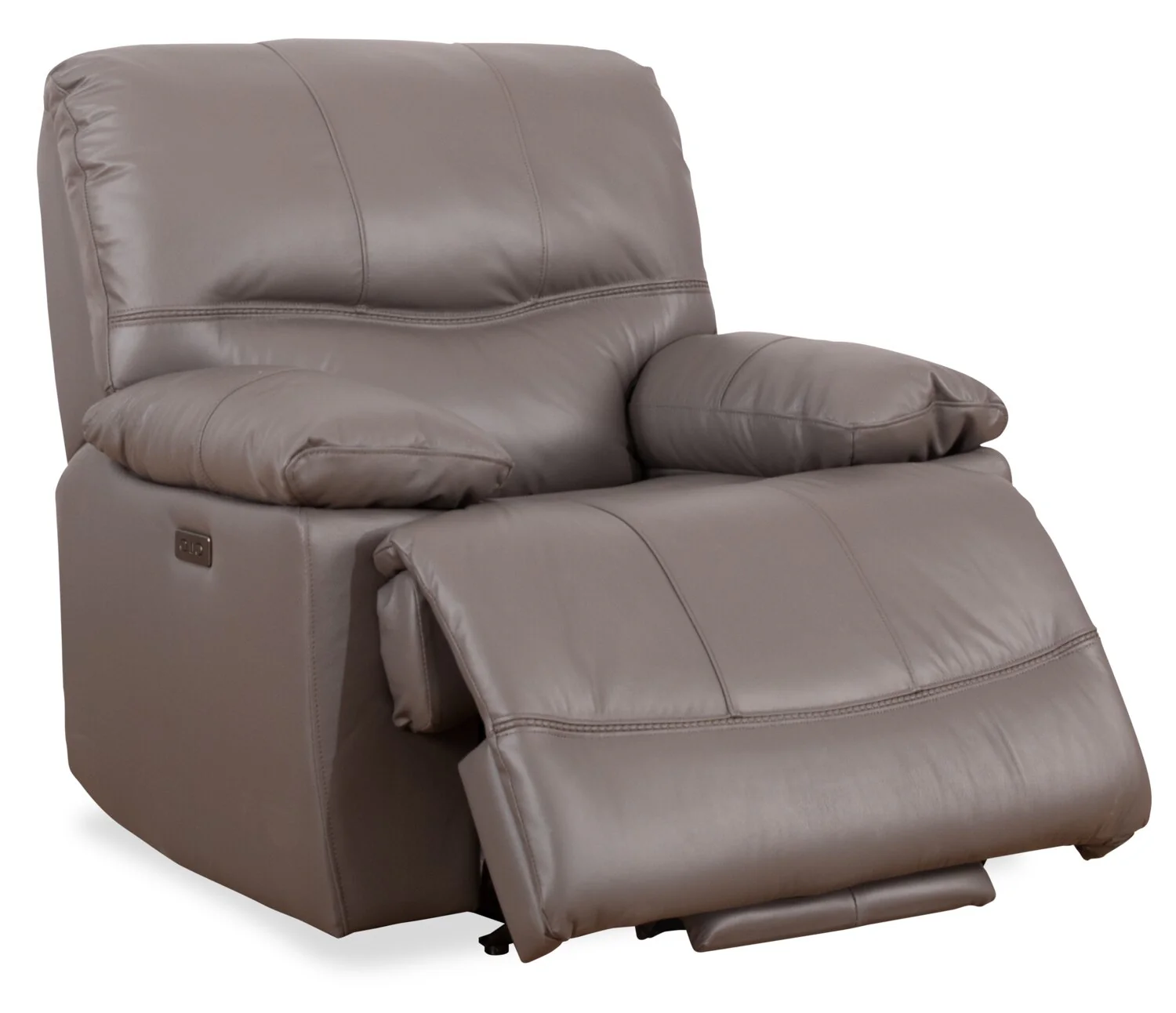 Darlington Genuine Leather Power Recliner - Grey - Image 3