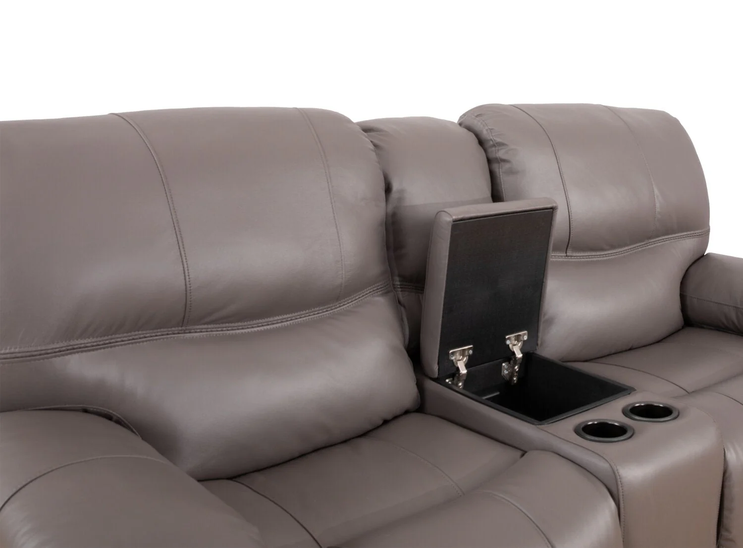 Darlington Genuine Leather Power Reclining Loveseat - Grey - Image 4