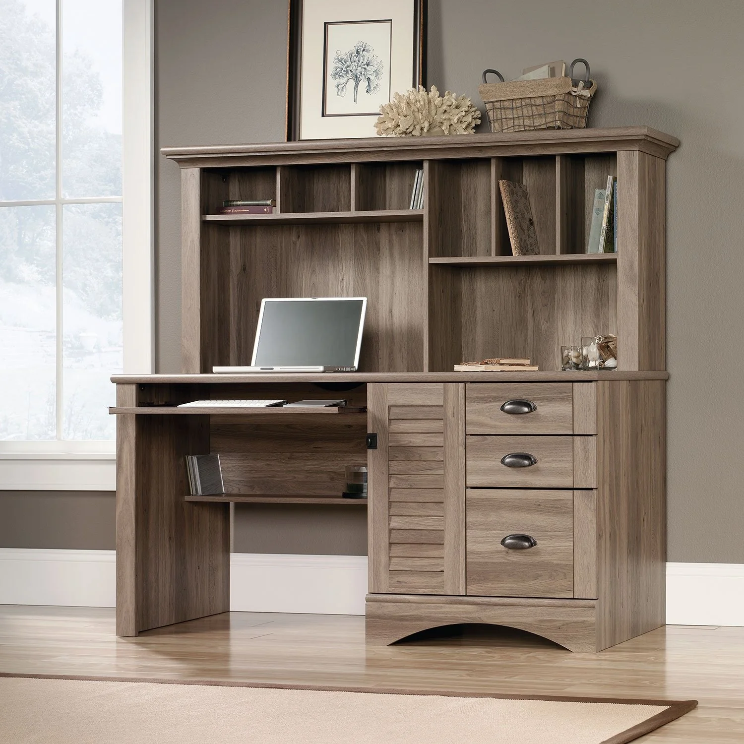 Dawley Desk and Hutch - Salt Oak - Image 2