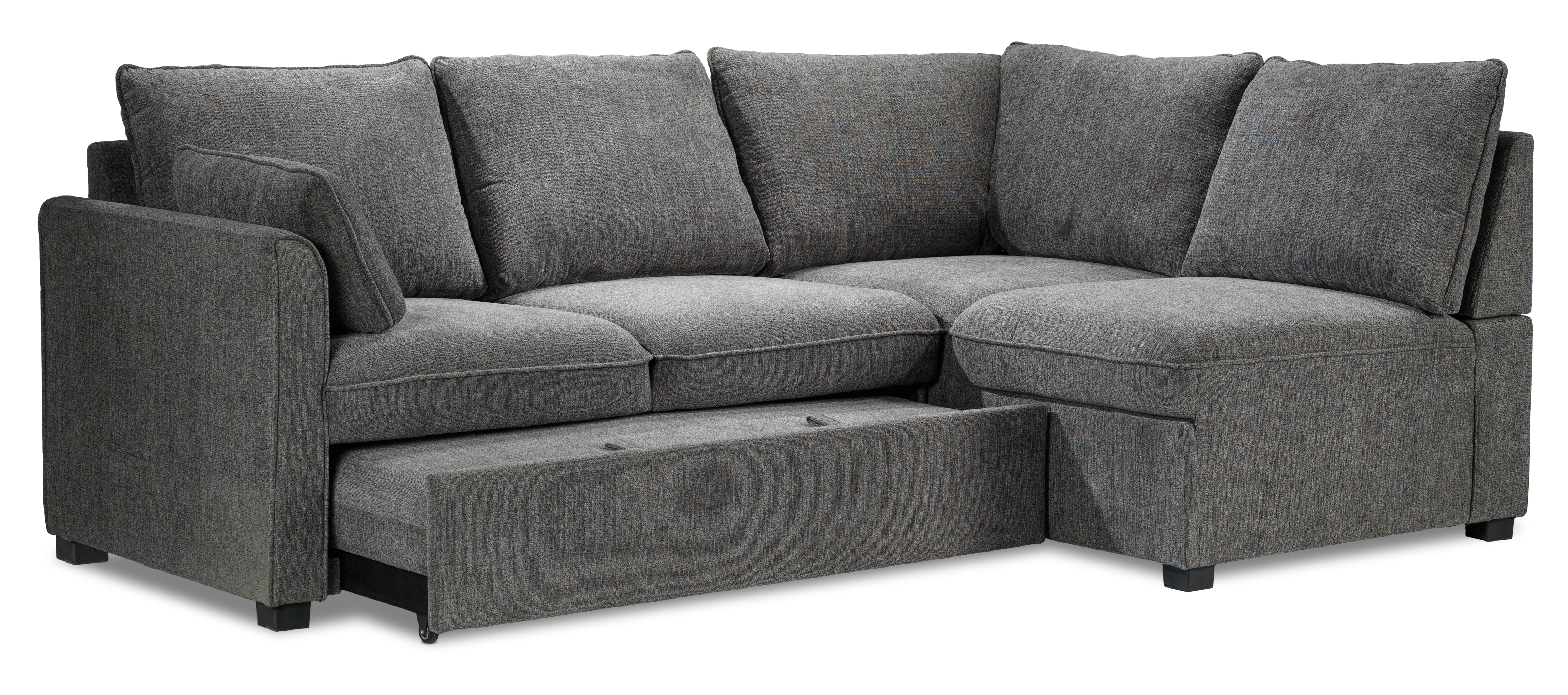 Delta Left-Facing Sectional Sleeper Sofa with Pop-Up Bed - Grey - Image 10
