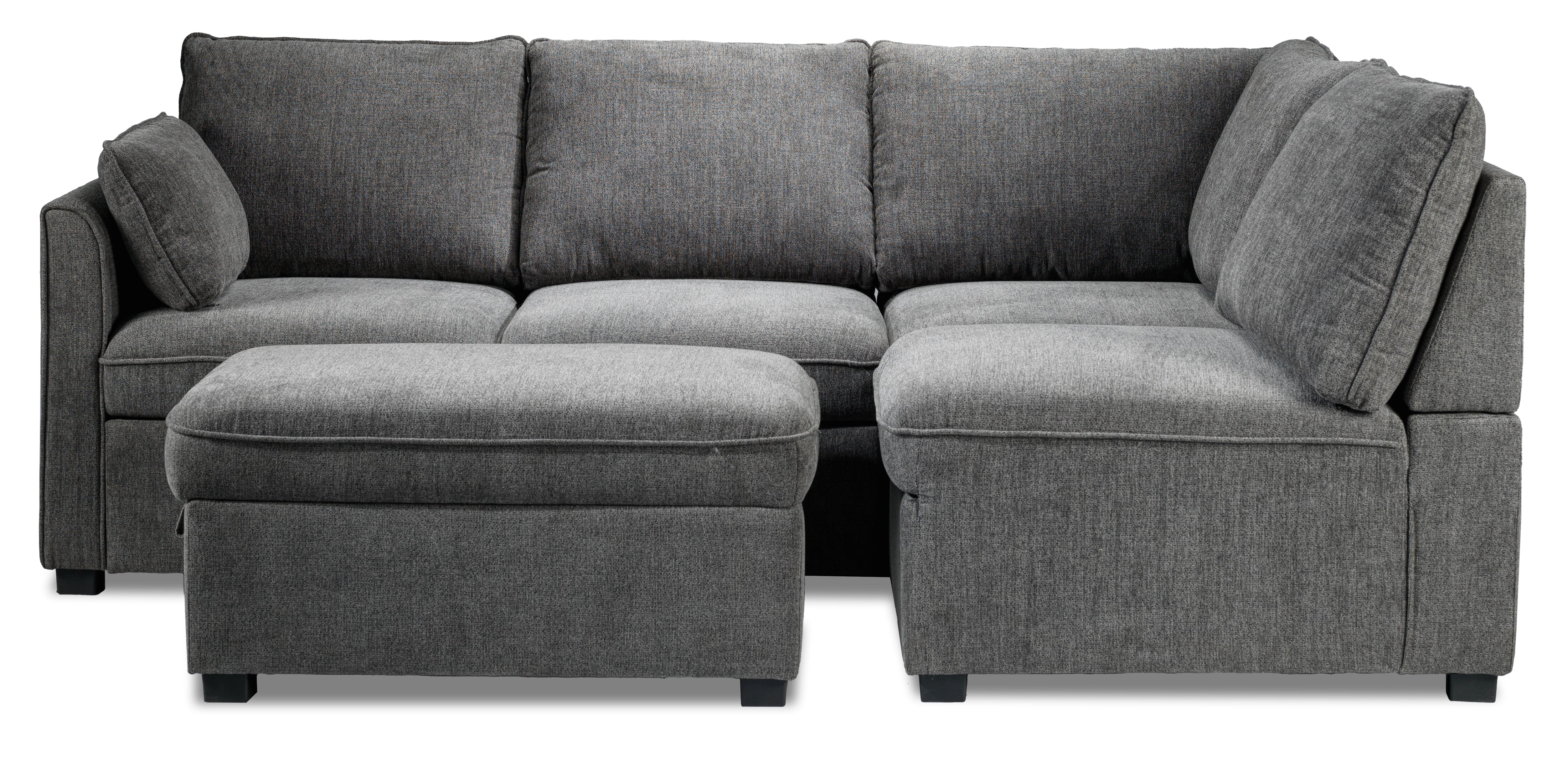 Delta Left-Facing Sectional Sleeper Sofa with Pop-Up Bed - Grey - Image 5