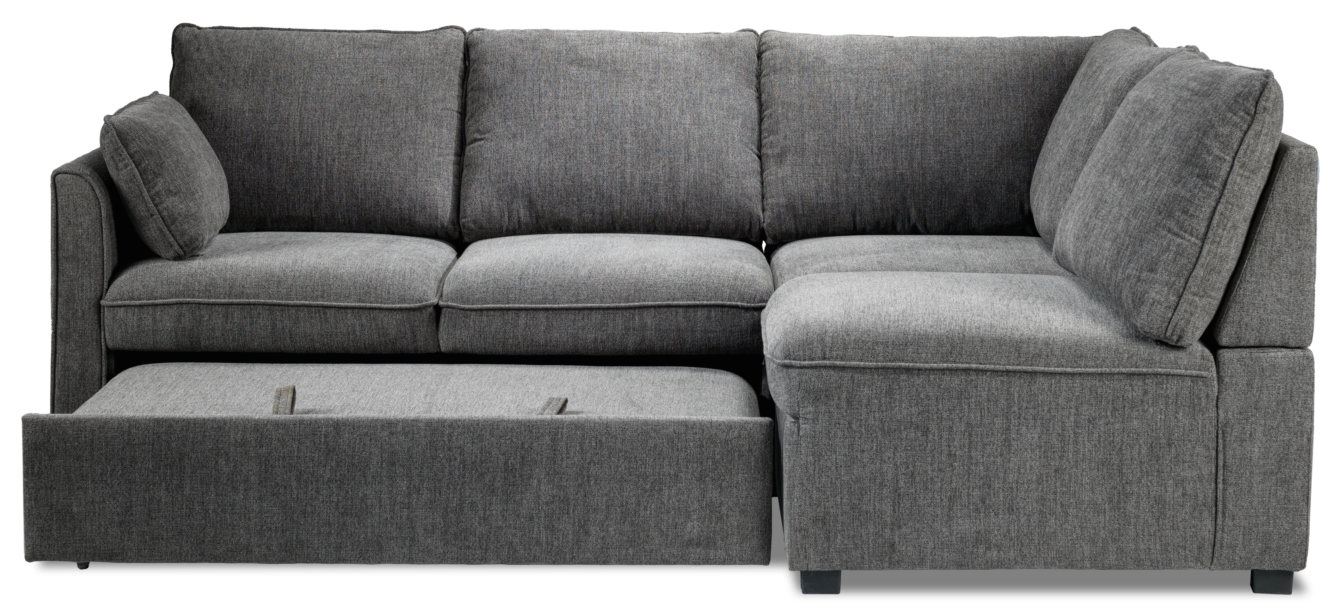 Delta Left-Facing Sectional Sleeper Sofa with Pop-Up Bed - Grey - Image 6