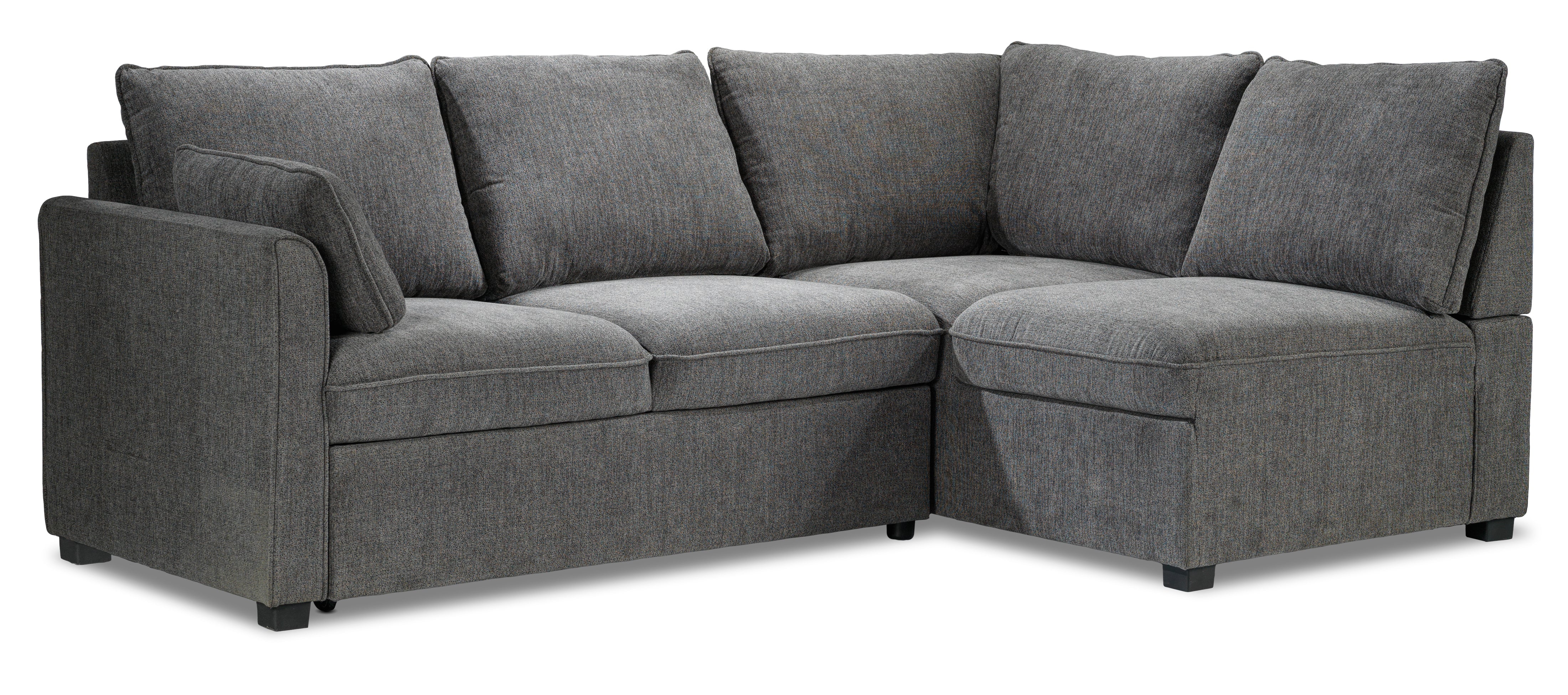 Delta Left-Facing Sectional Sleeper Sofa with Pop-Up Bed - Grey - Image 9