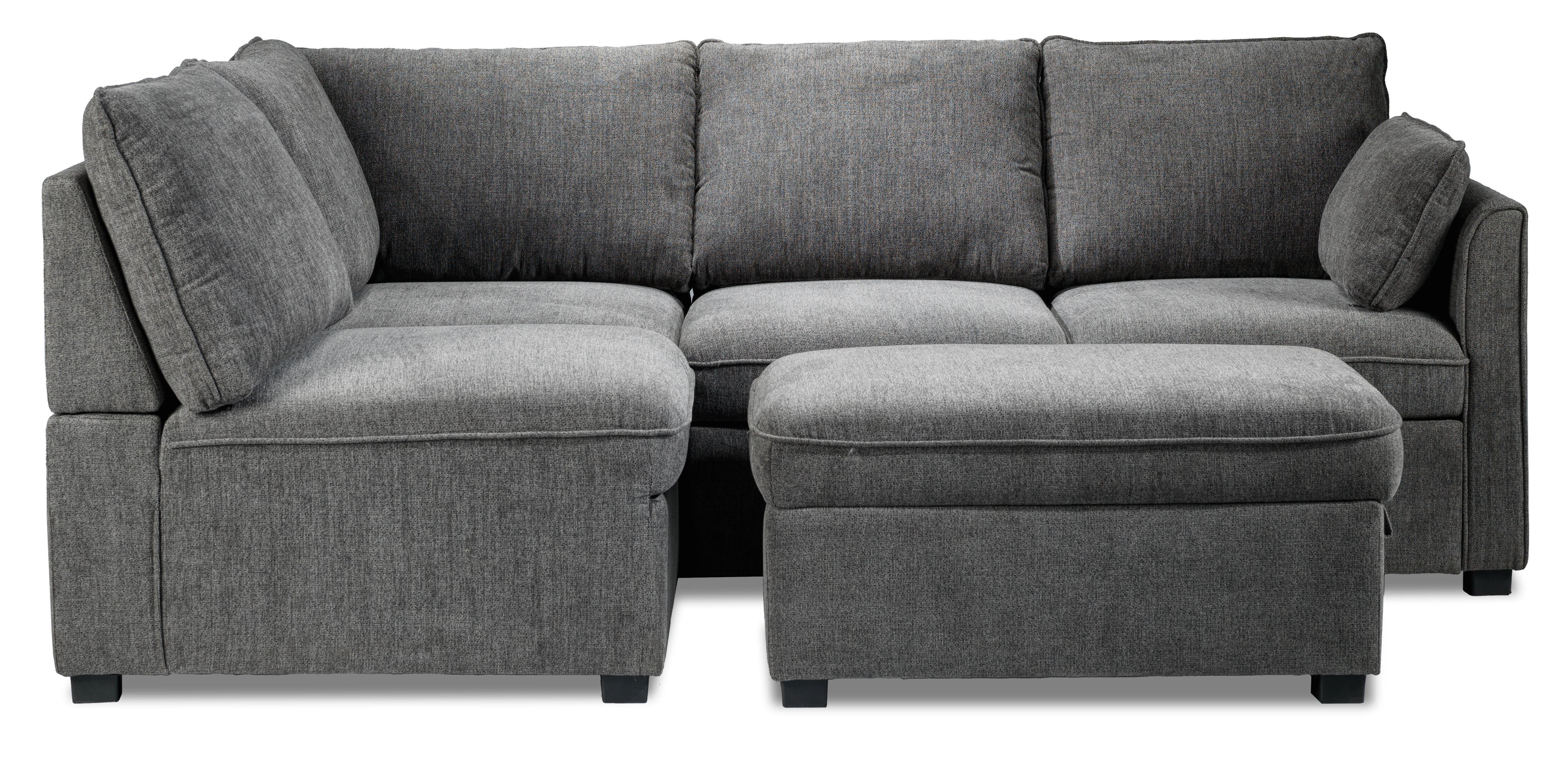 Delta Sectional with Right-Facing Pop-Up Bed - Grey - Image 10