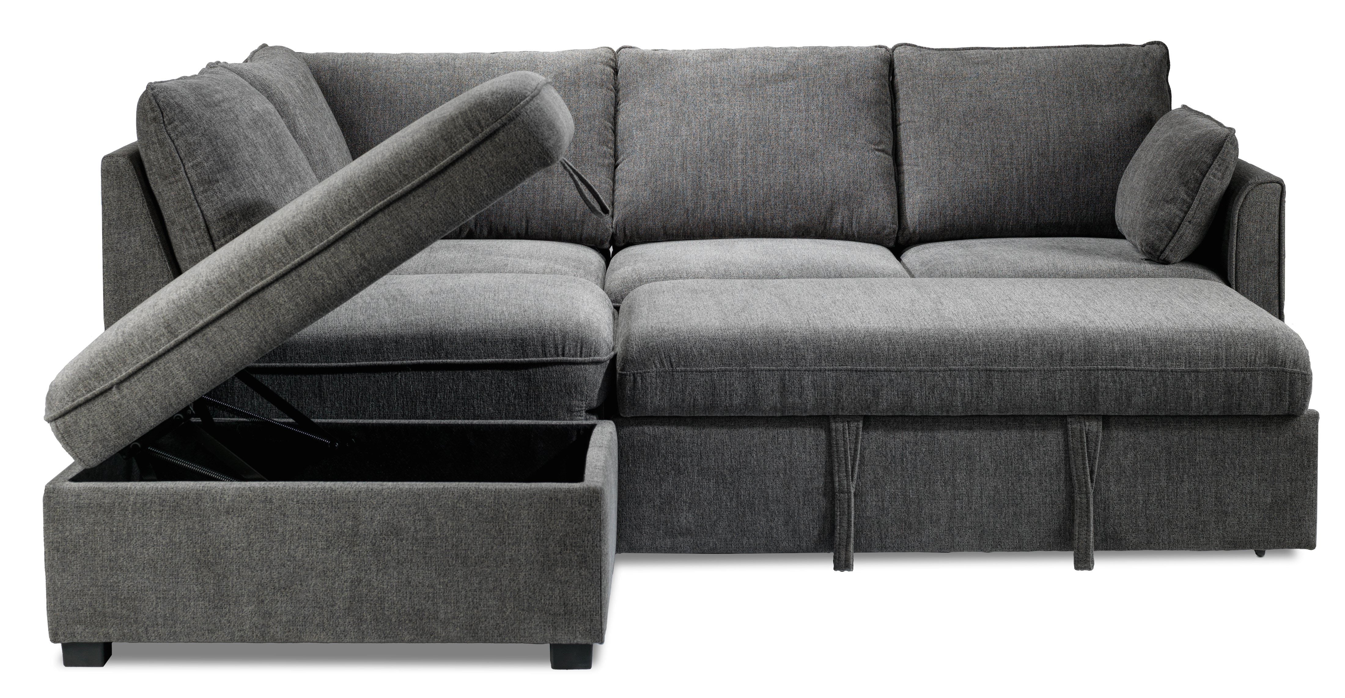 Delta Sectional with Right-Facing Pop-Up Bed - Grey - Image 11