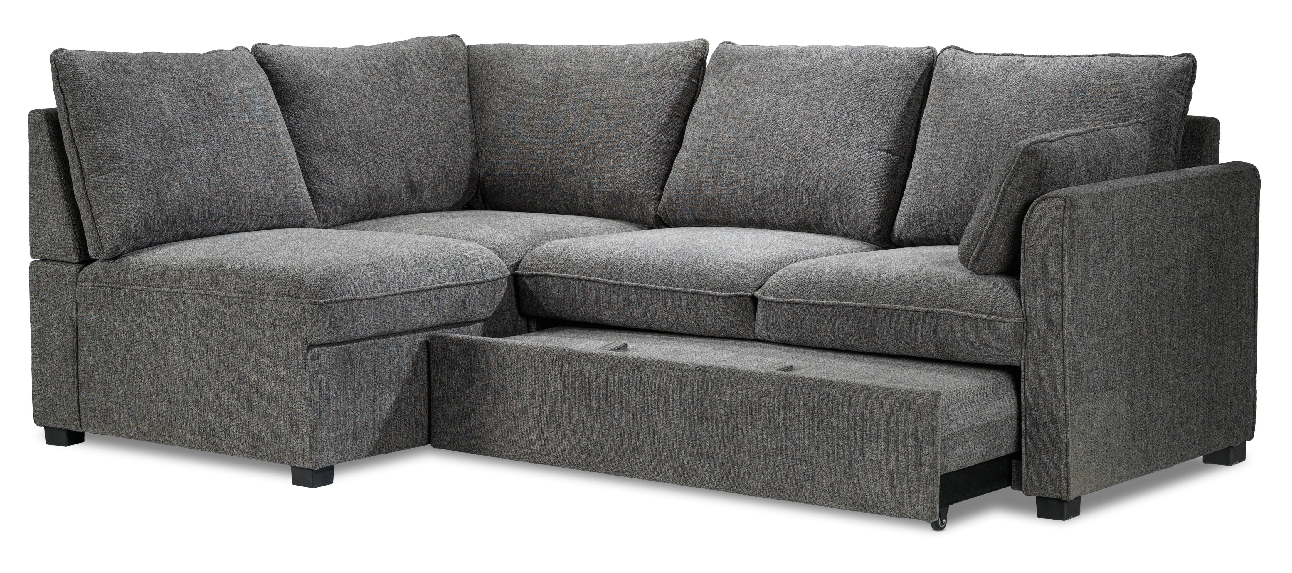 Delta Sectional with Right-Facing Pop-Up Bed - Grey - Image 4