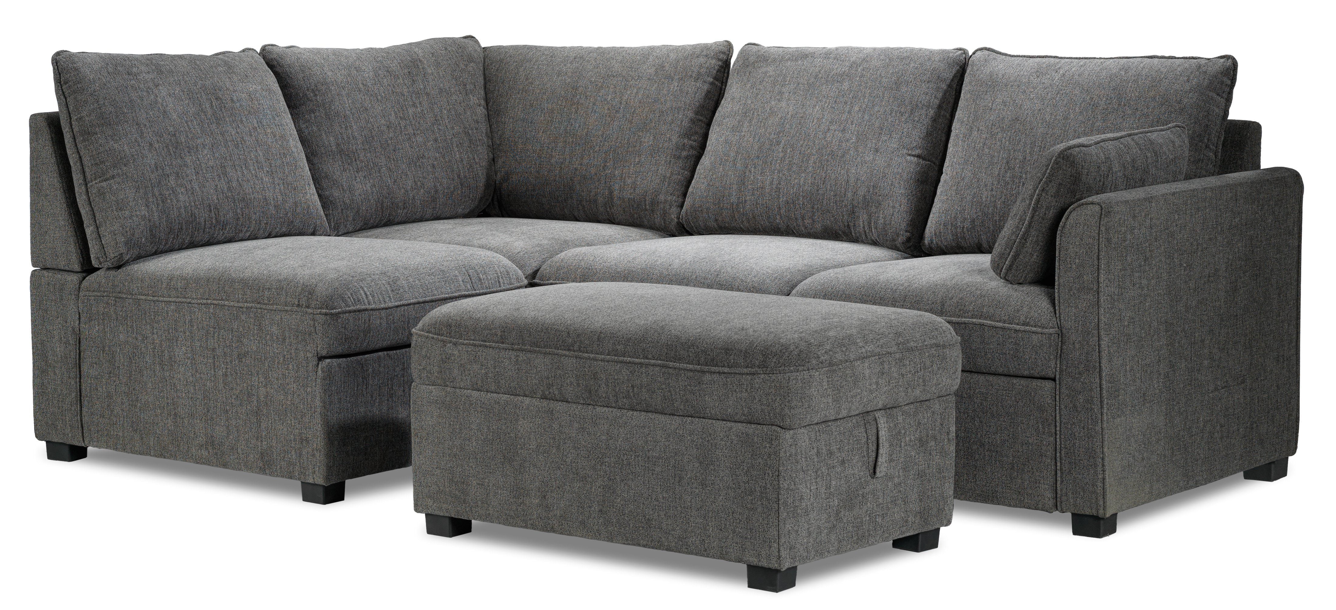Delta Sectional with Right-Facing Pop-Up Bed - Grey - Image 7