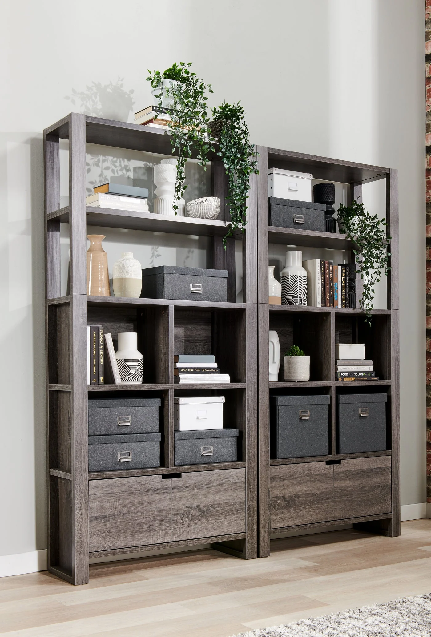 Deniz 75" Bookcase - Grey - Image 2
