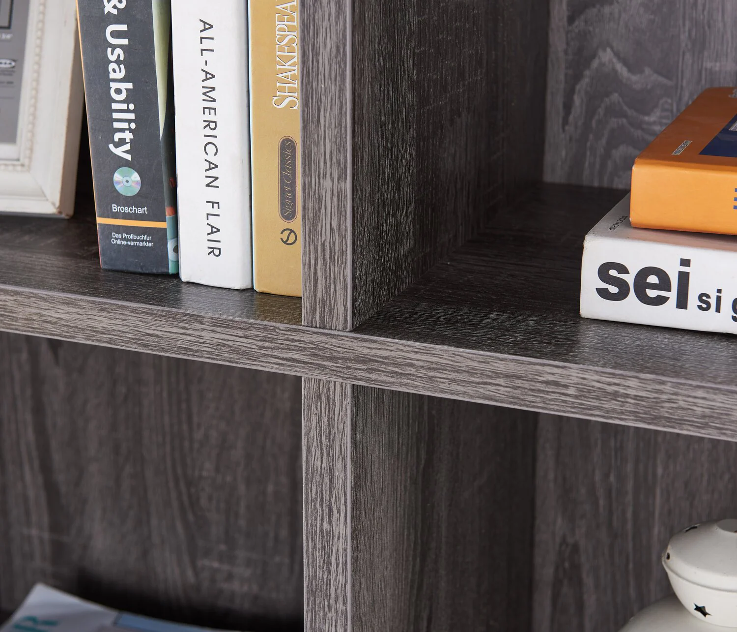 Deniz 75" Bookcase - Grey - Image 6