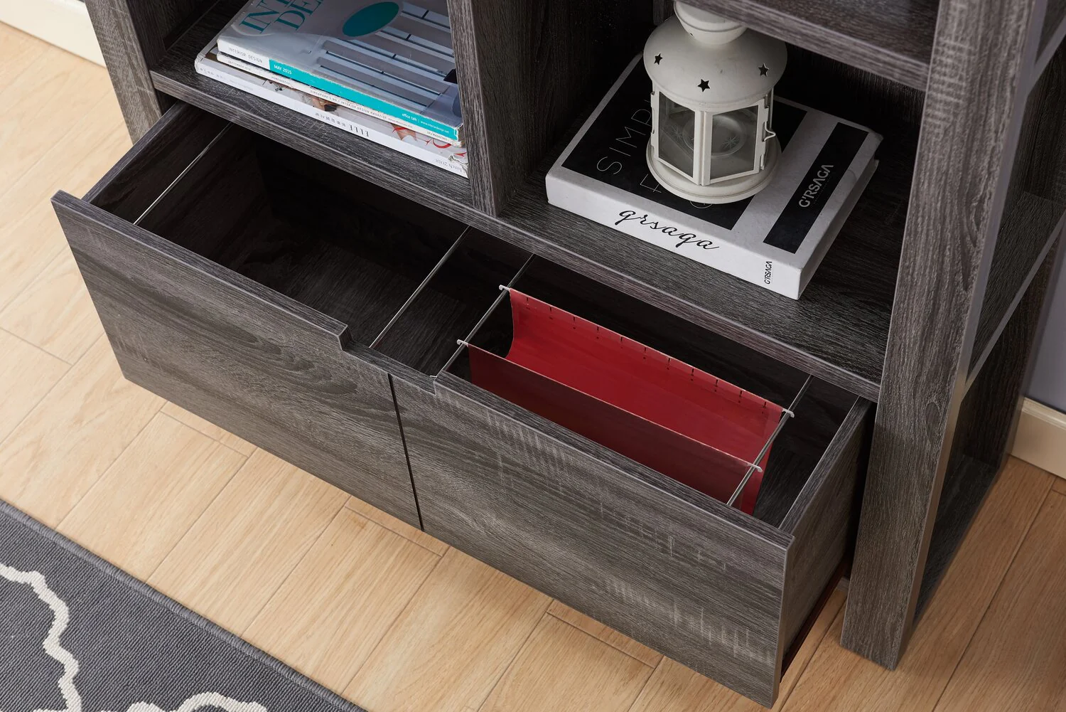 Deniz 75" Bookcase - Grey - Image 8