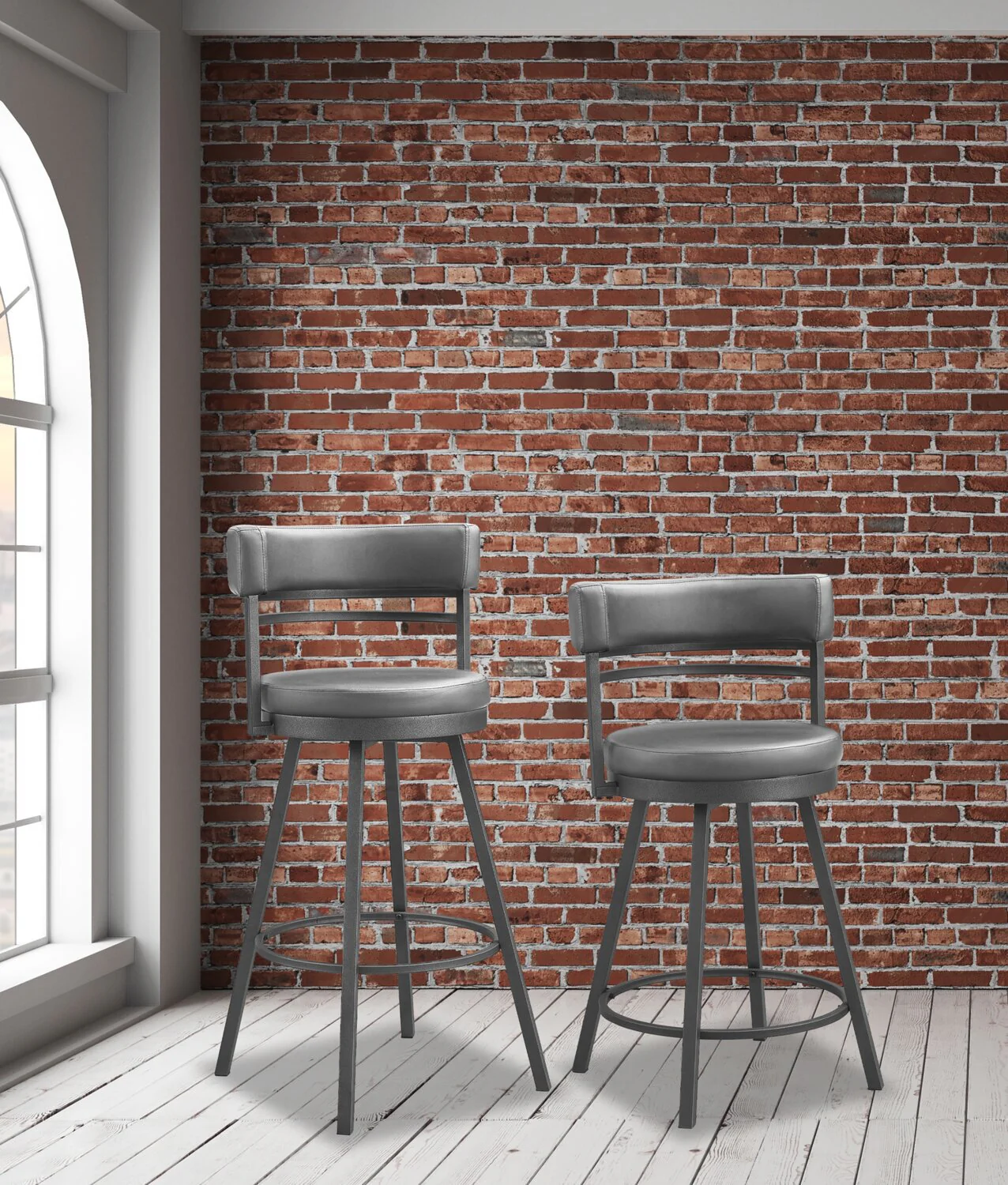 Devitt Counter-Height Swivel Stool - Grey - Image 5