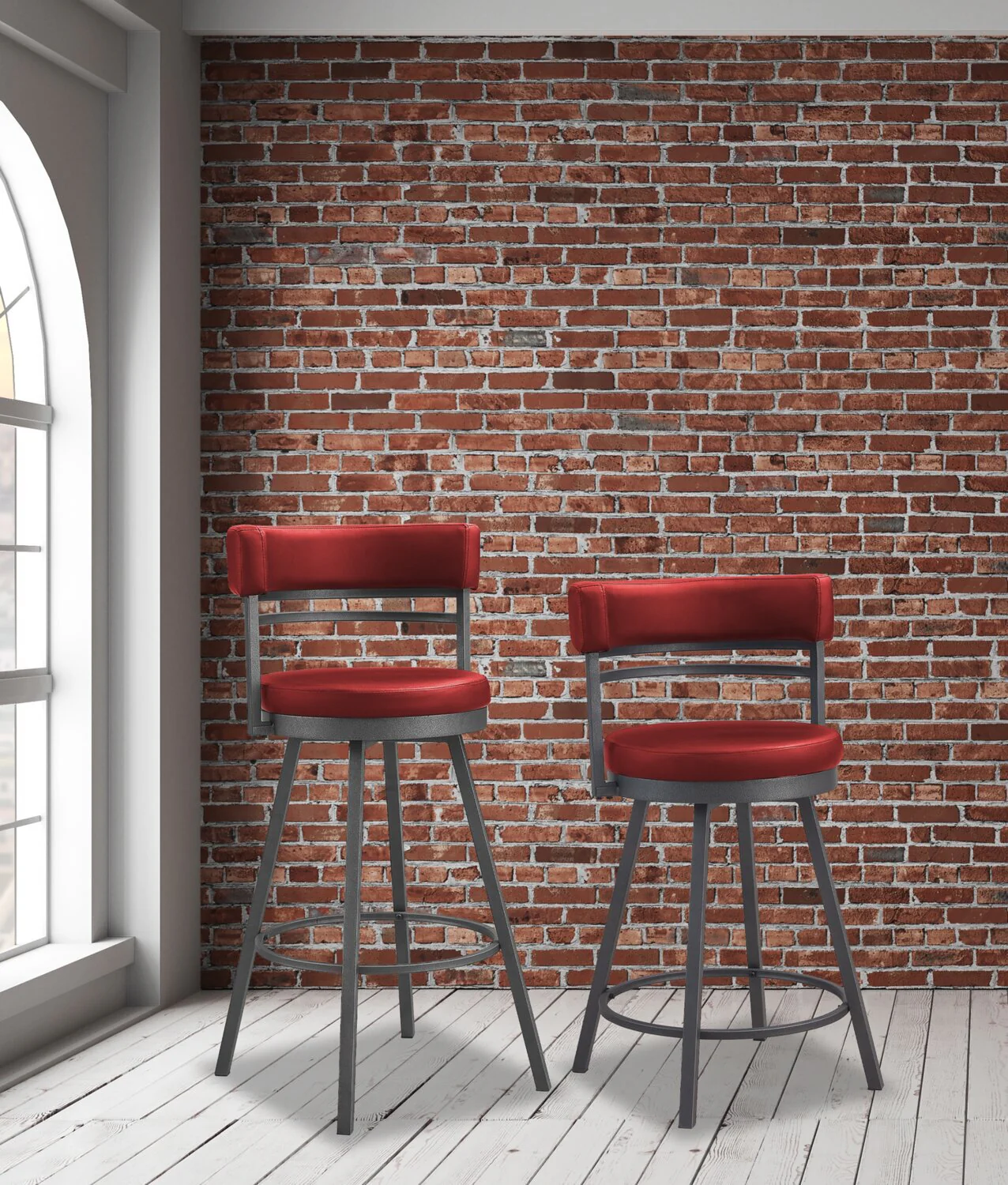 Devitt Counter-Height Swivel Stool - Red - Image 5