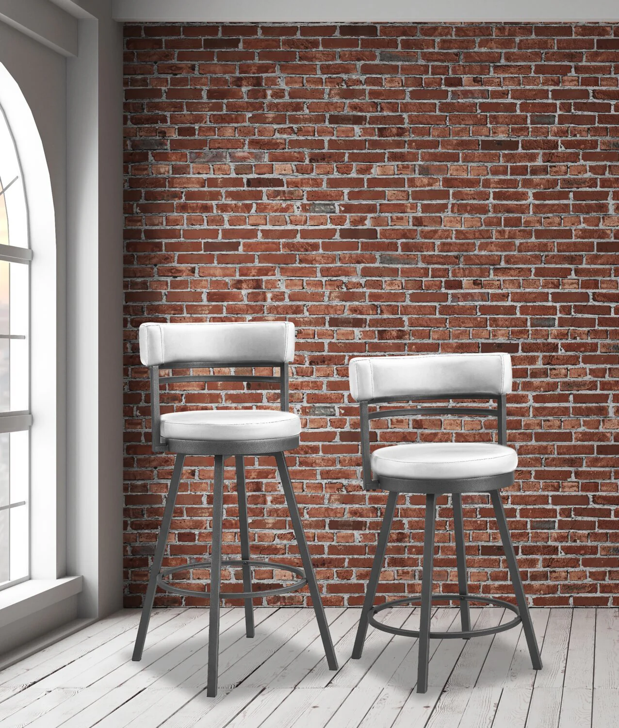 Devitt Counter-Height Swivel Stool - White - Image 4
