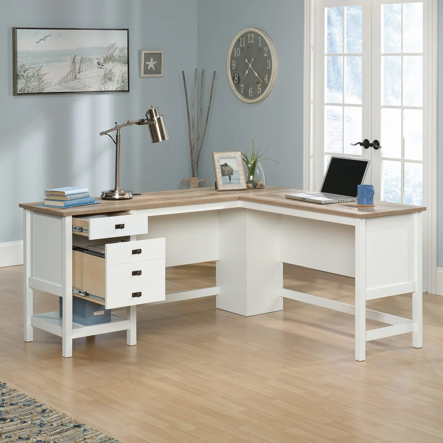 Dinsmore L-Shaped Desk - Soft White - Image 8