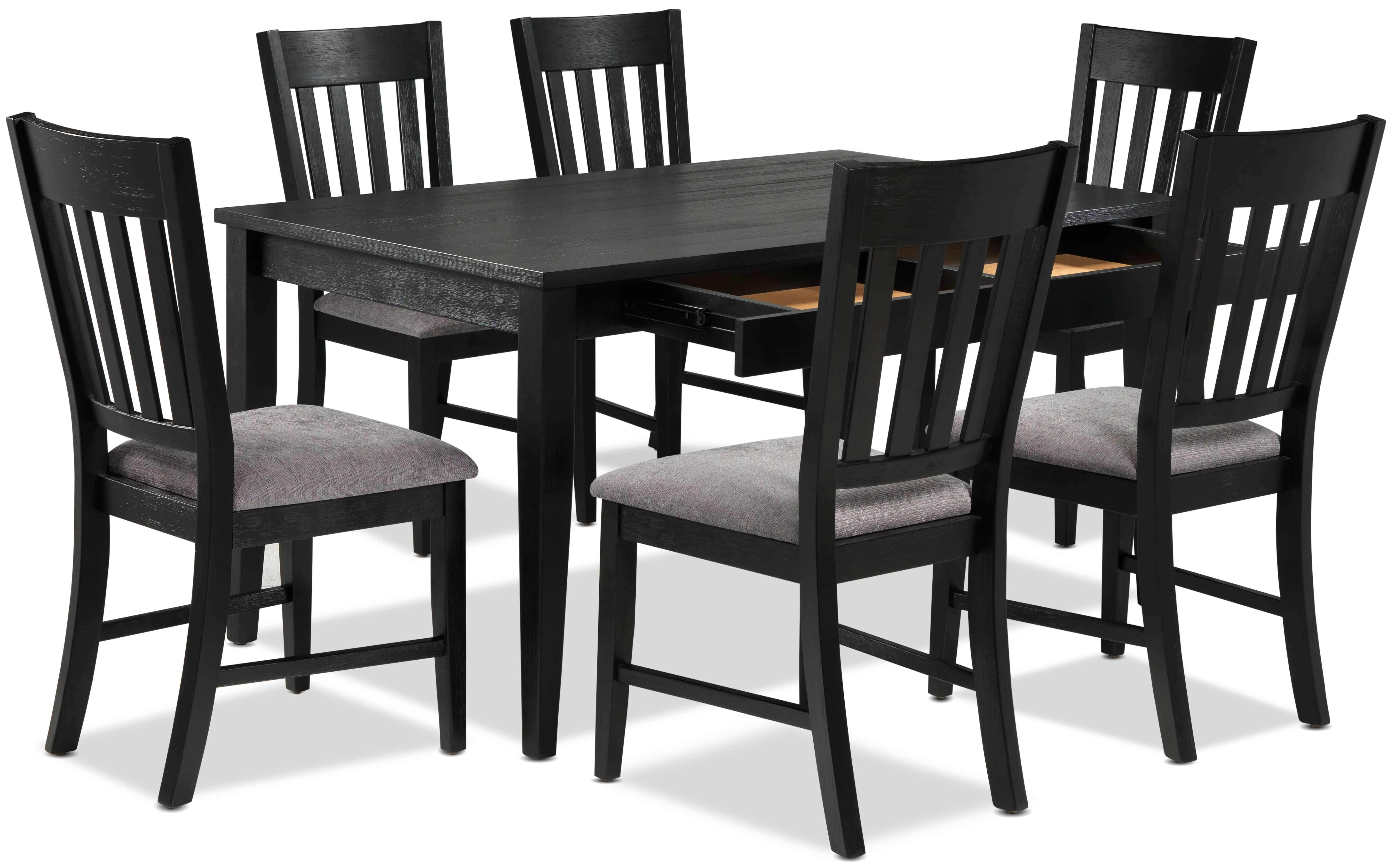 Dmitri 7-Piece Dining Set - Weathered Grey - Image 7