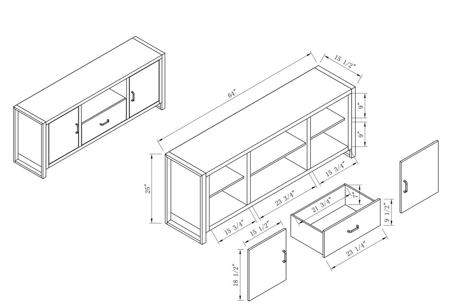 Doan 3-Piece Entertainment Centre with 64" TV Opening - Image 9