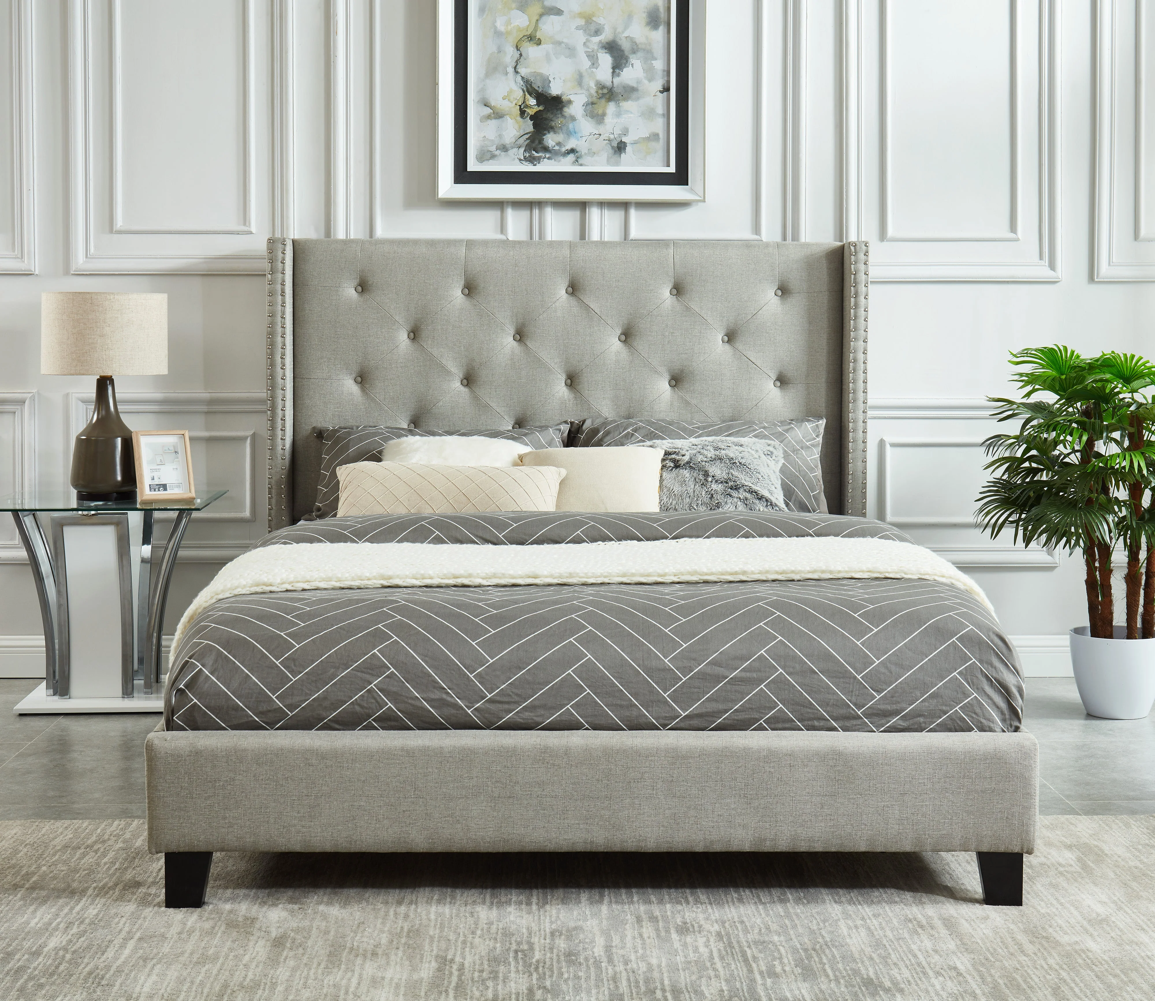 Dorsey Queen Bed - Grey - Image 2
