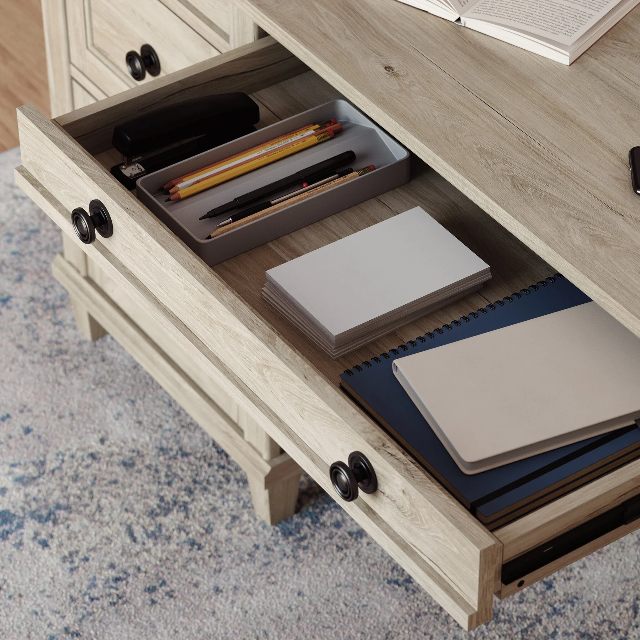 Duffin Commercial Grade Executive Desk - Chalk Oak - Image 5