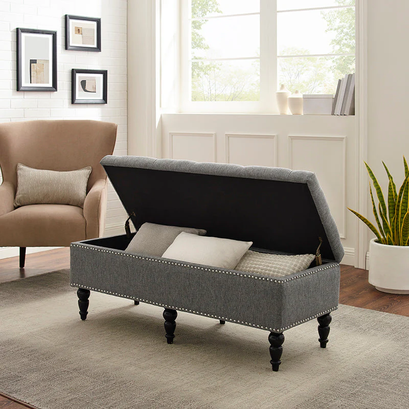 Dunaway Ottoman - Grey - Image 2
