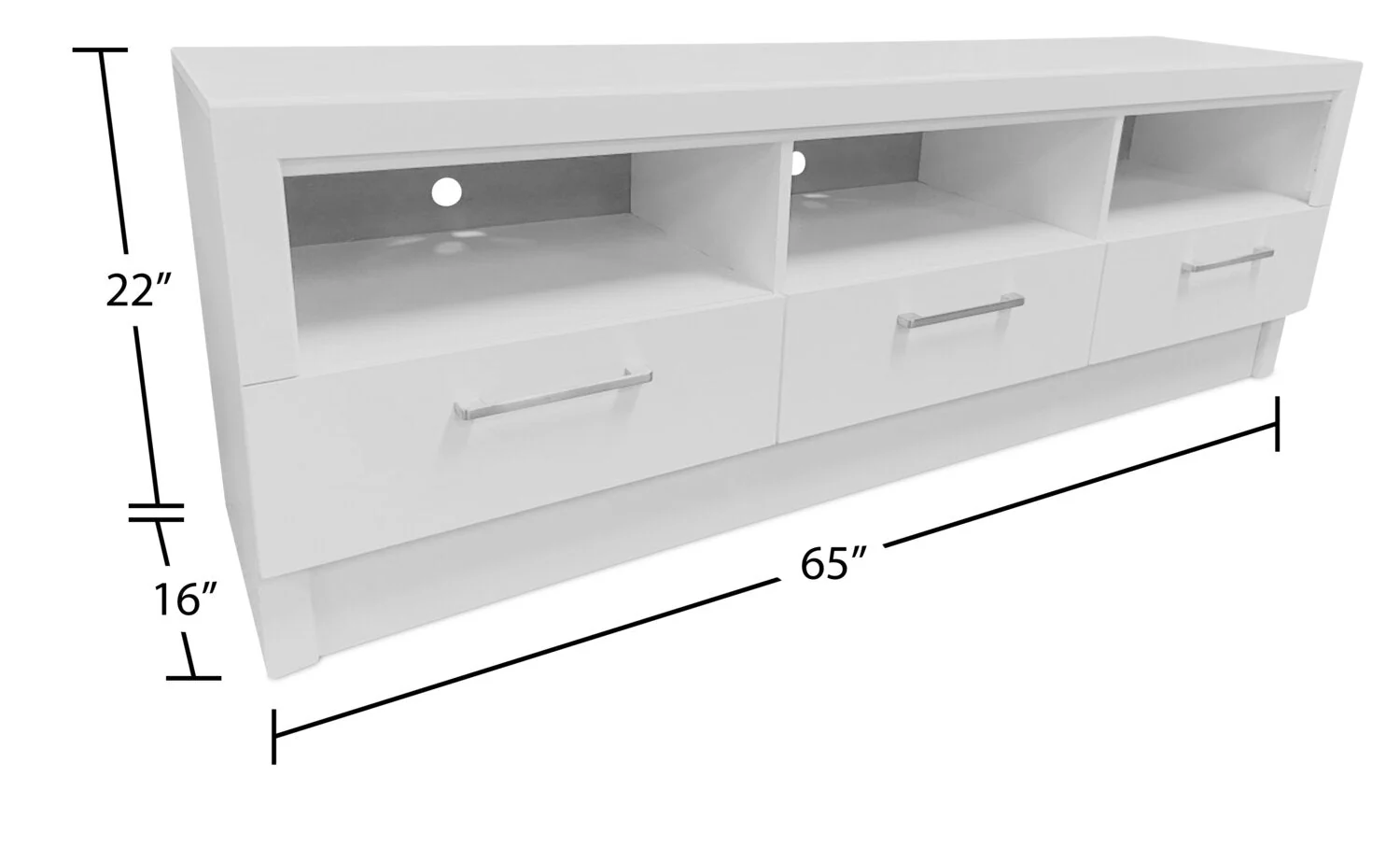 Eisner 65" TV Stand - White - Image 9