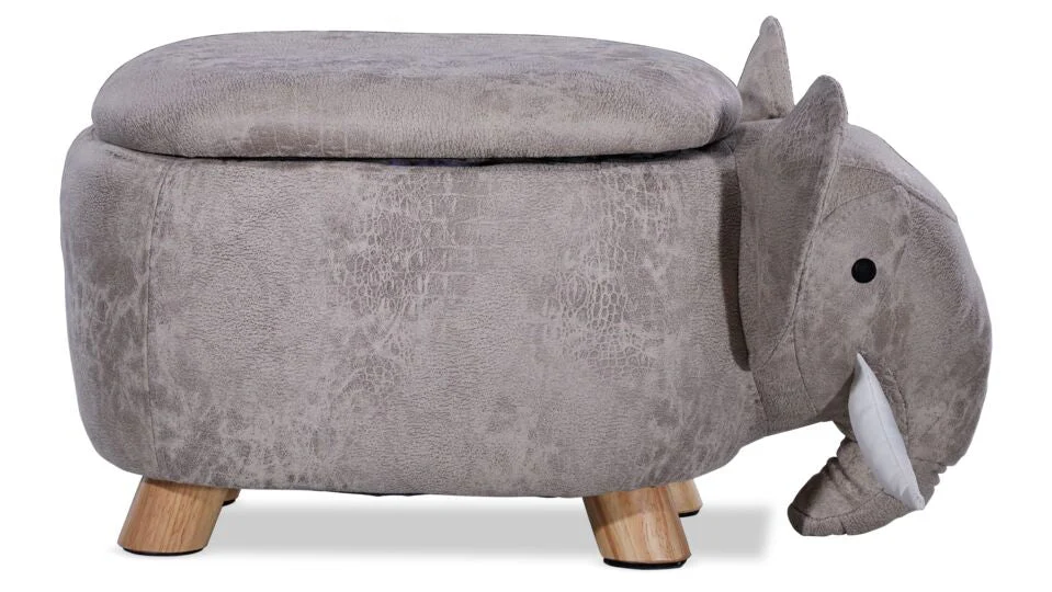 Zoo Companions Elephant Storage Ottoman - Grey - Image 5