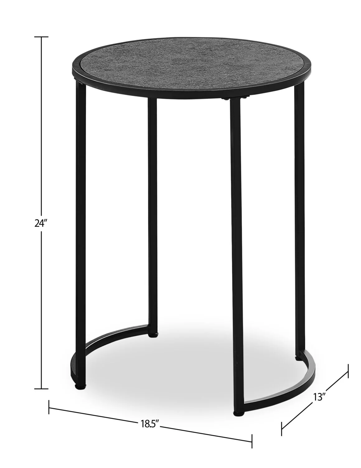 Elinor Chairside Table - Grey - Image 4