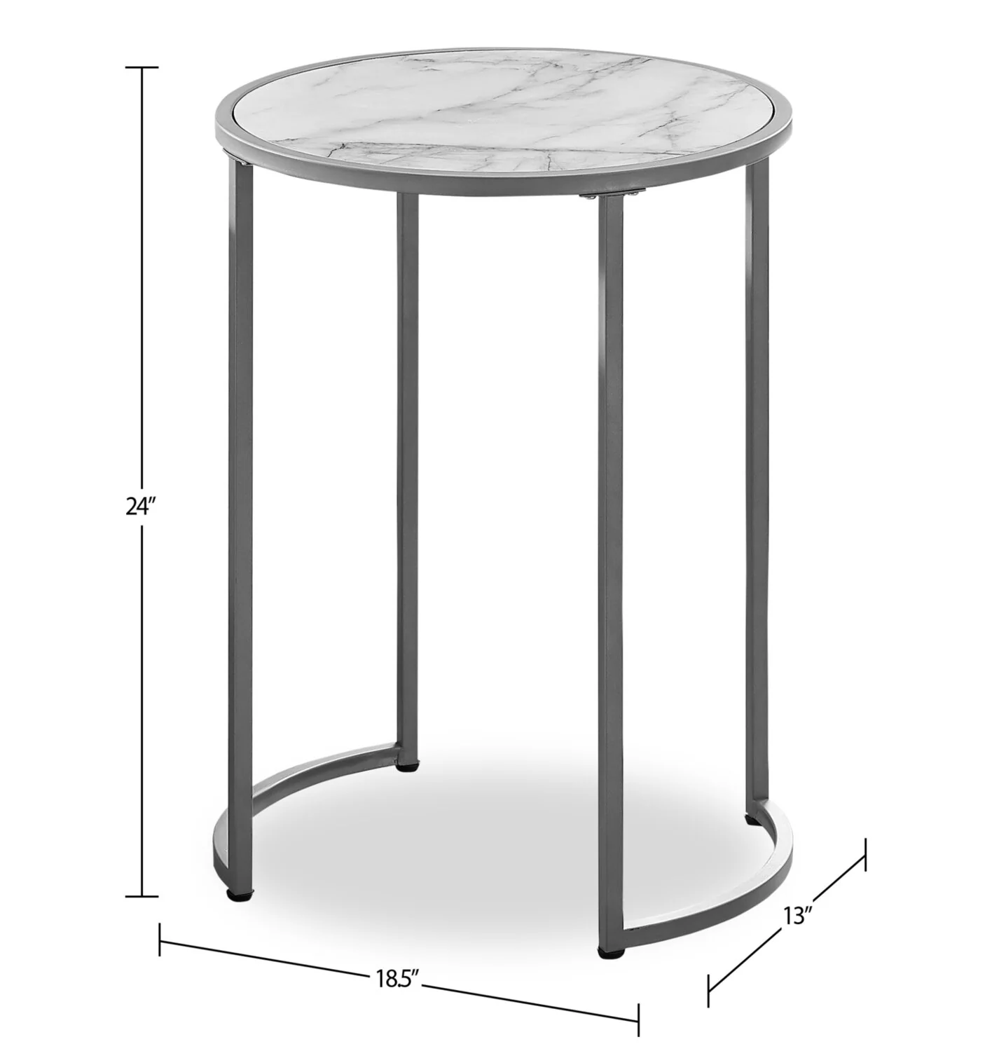 Elinor Chairside Table - White - Image 4