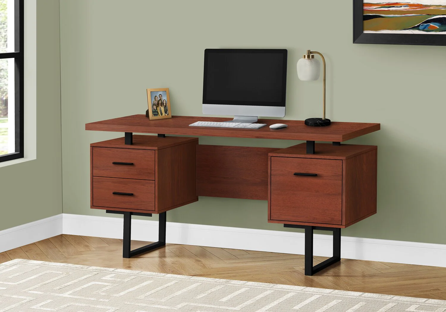 Elley Reversible Desk - Cherry - Image 3
