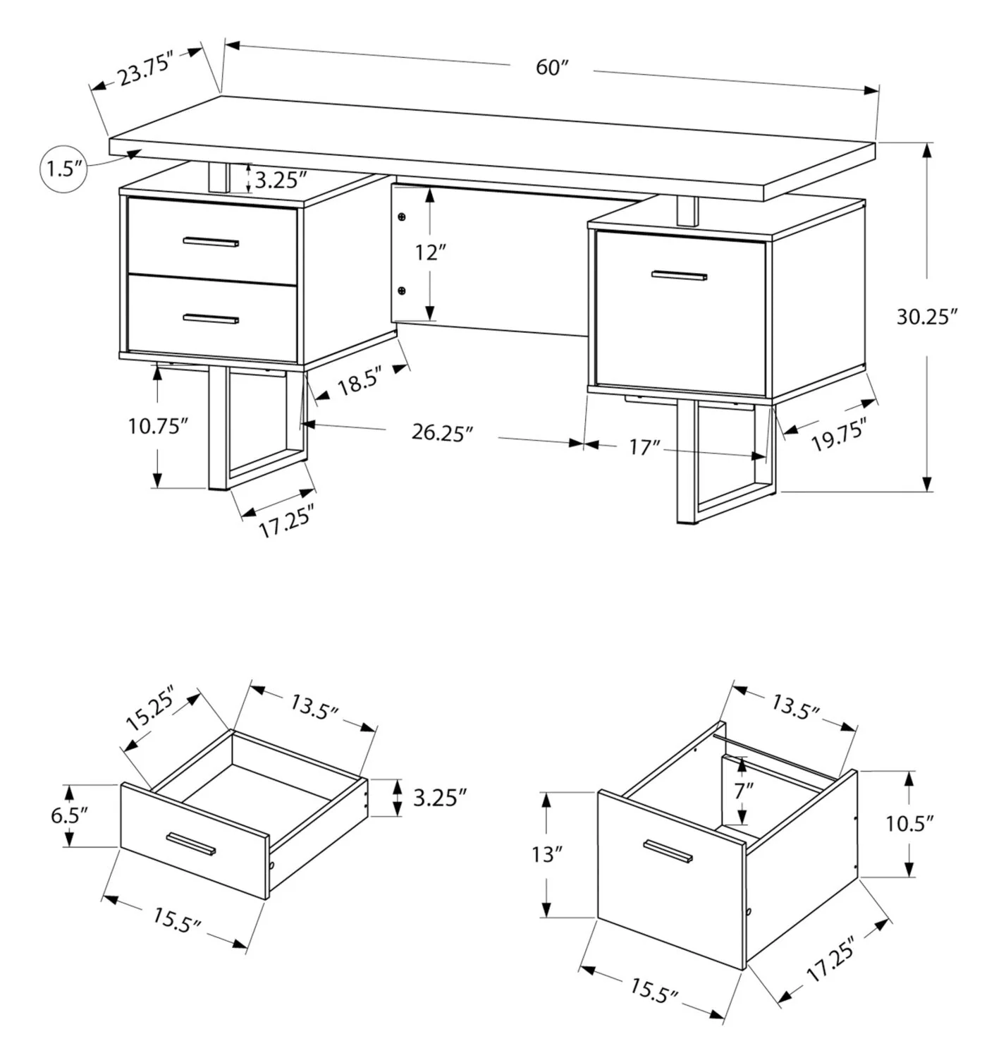 Elley Reversible Desk - Cherry - Image 4