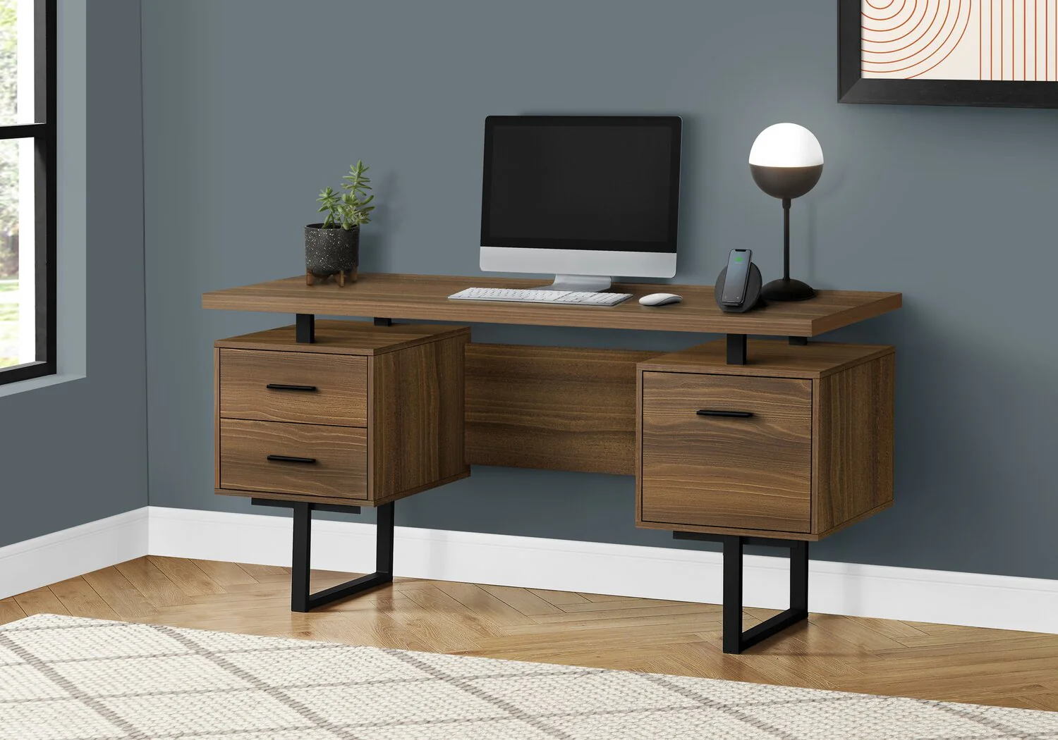 Elley Reversible Desk - Dark Walnut - Image 3