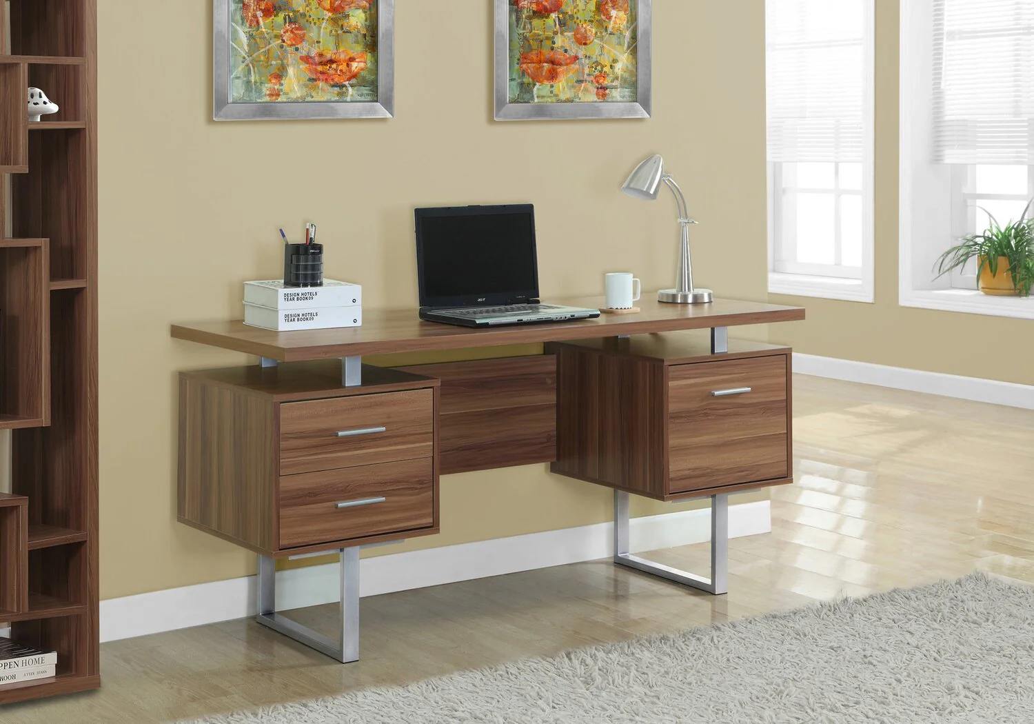 Elley Reversible Desk - Light Walnut - Image 3