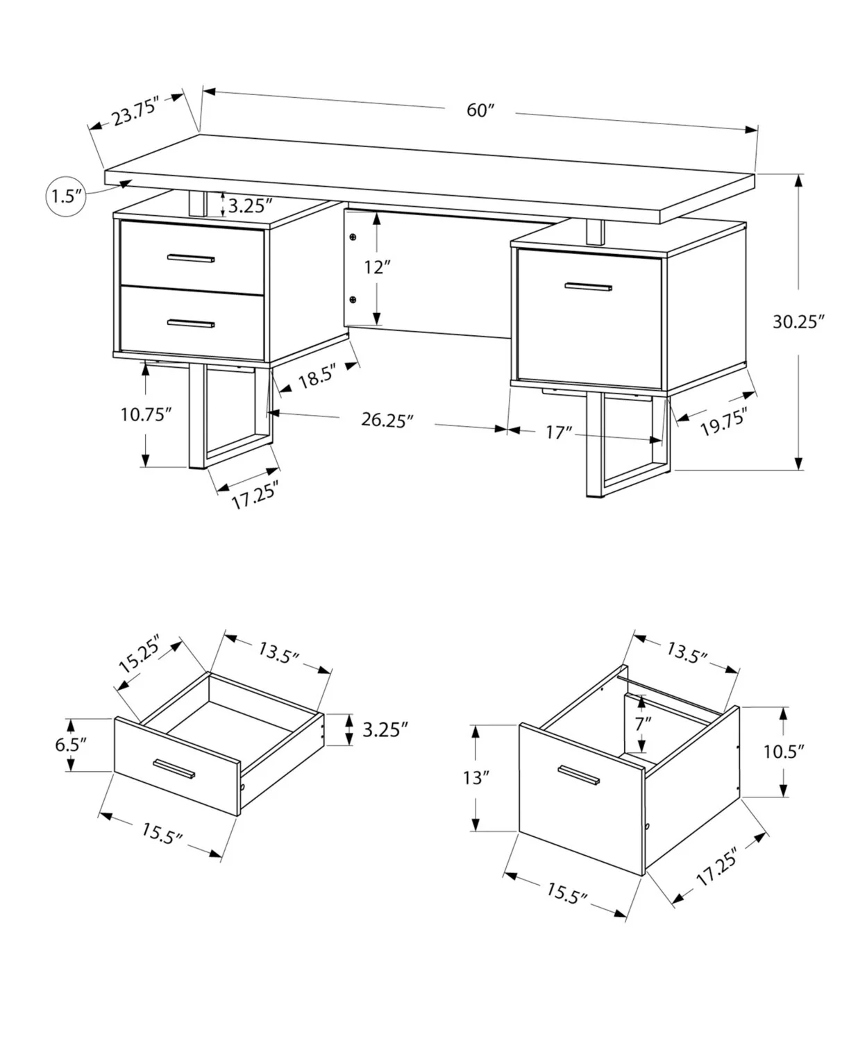 Elley Reversible Desk - Taupe - Image 4