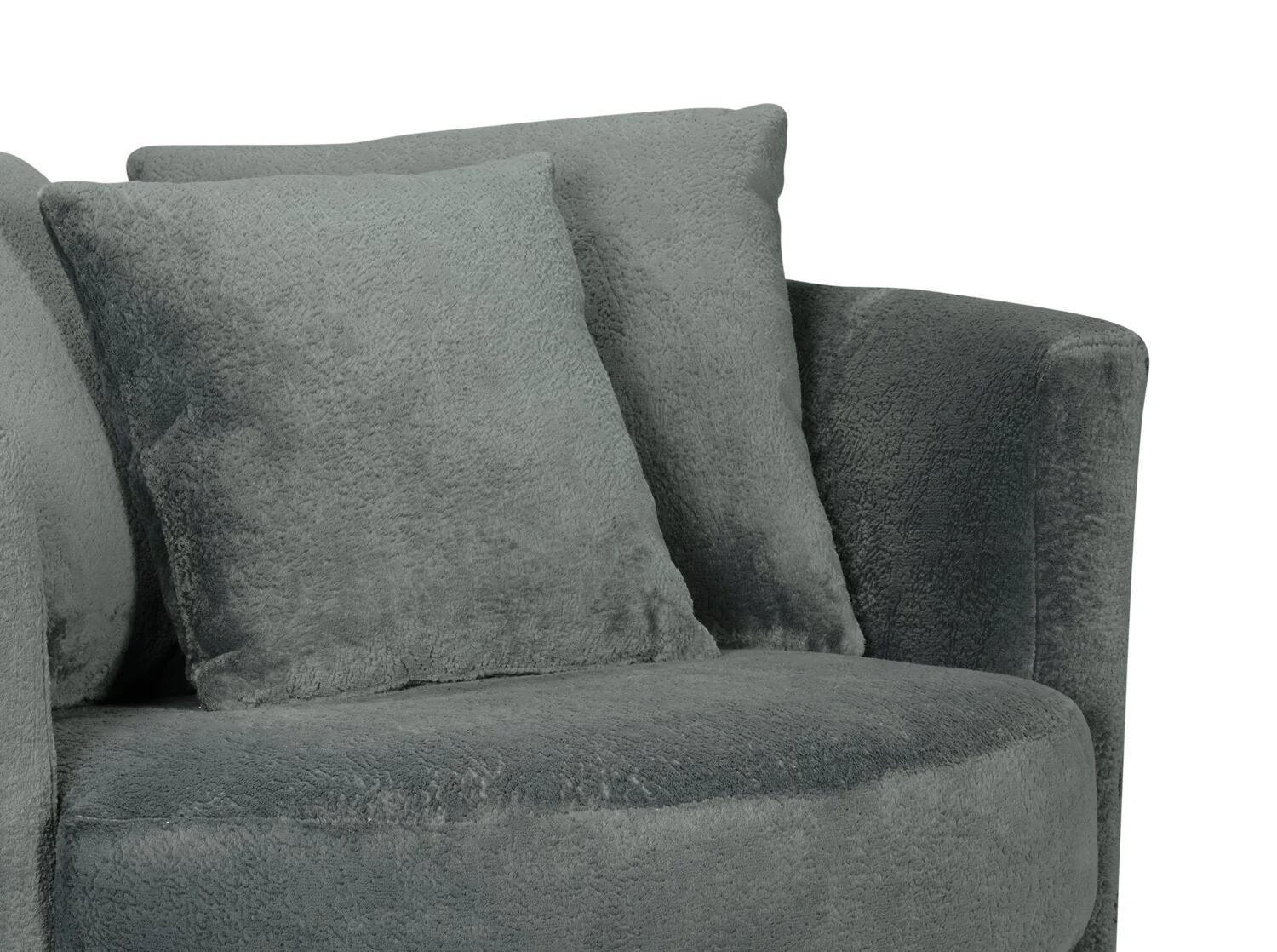 Ellis Chenille Swivel Cuddler Chair - Plush Thunder - Image 5