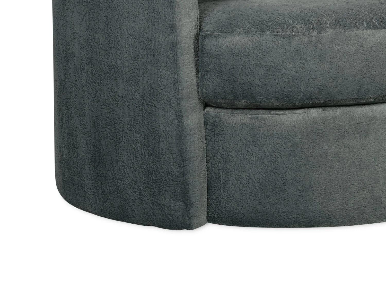 Ellis Chenille Swivel Cuddler Chair - Plush Thunder - Image 6
