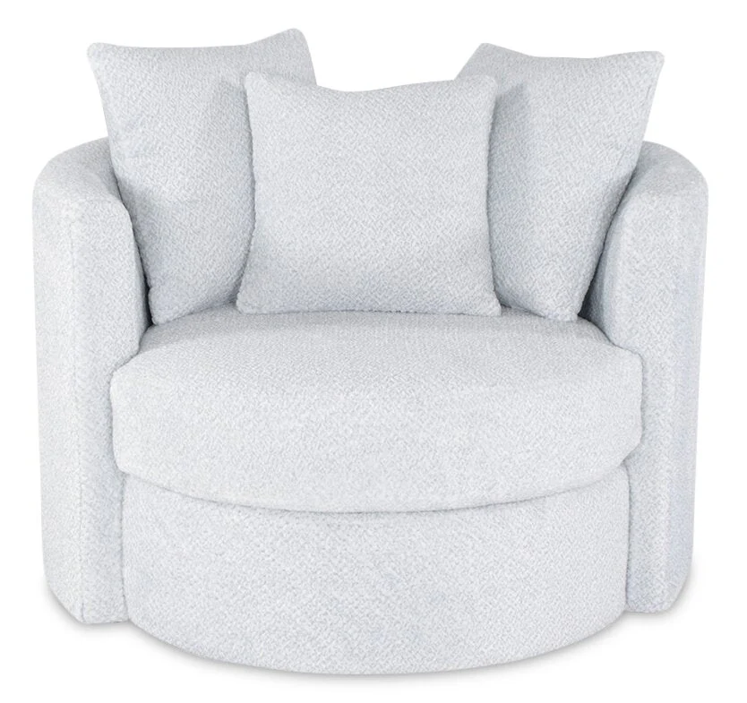 Ellis Chenille Swivel Cuddler Chair - Teddy Star - Image 2