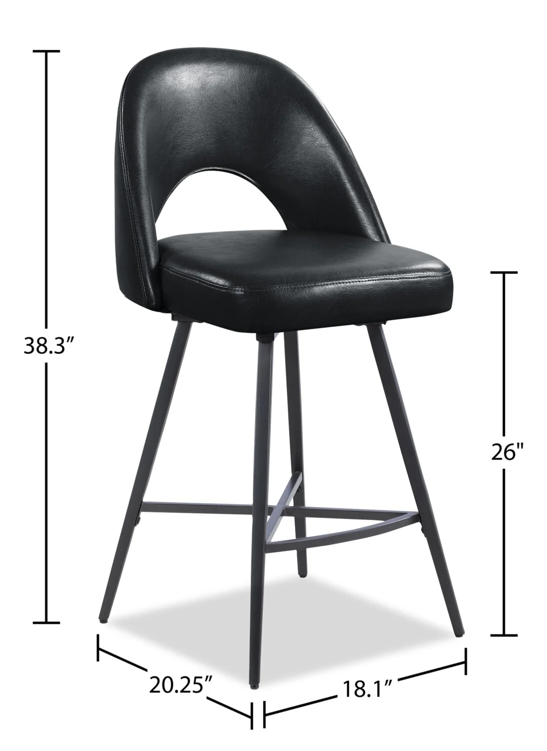 Elman Counter-Height Stool - Black - Image 7