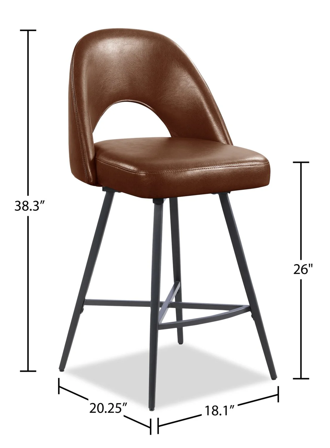 Elman Counter-Height Stool - Brown - Image 7