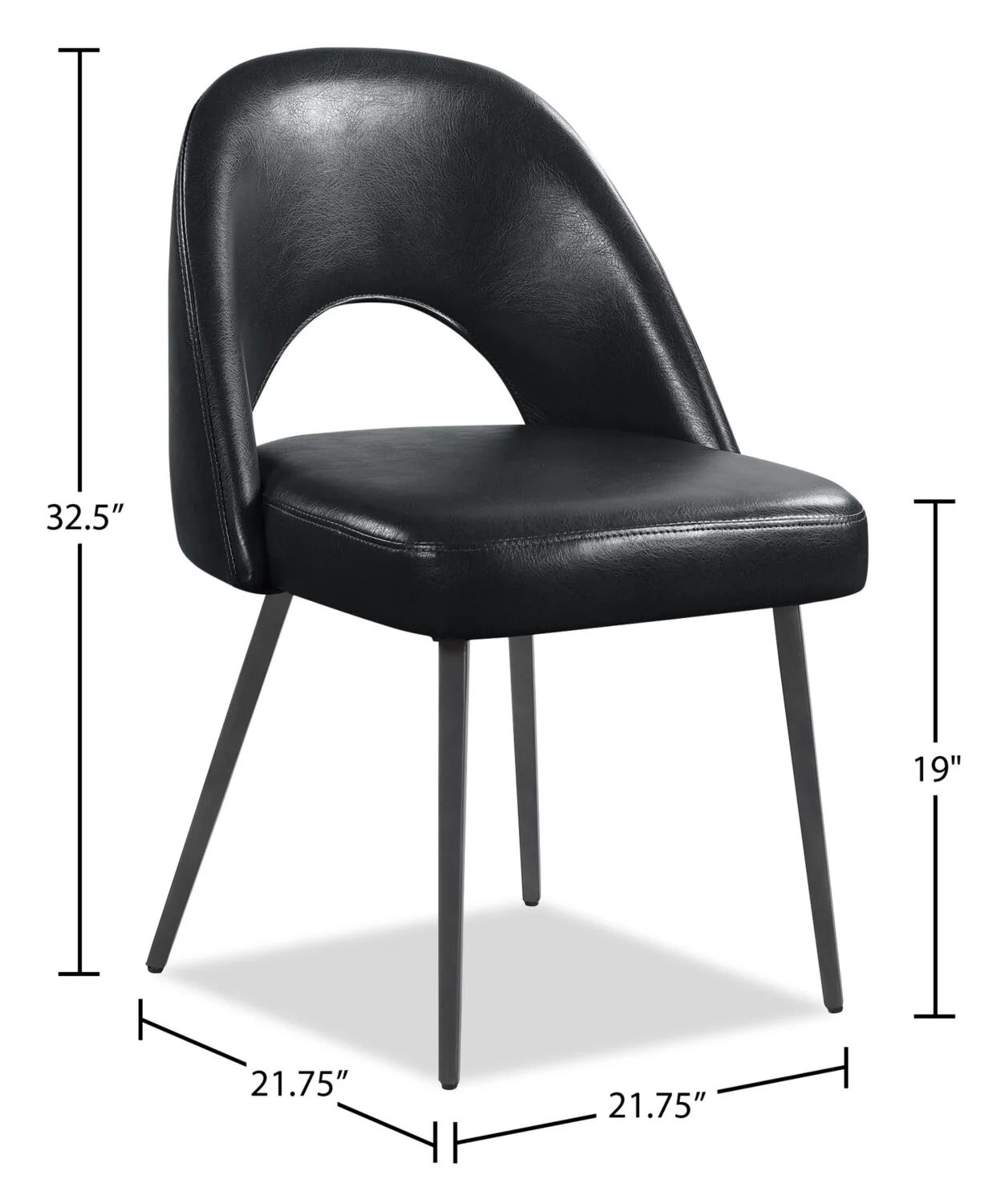 Elman Dining Chair - Black - Image 7