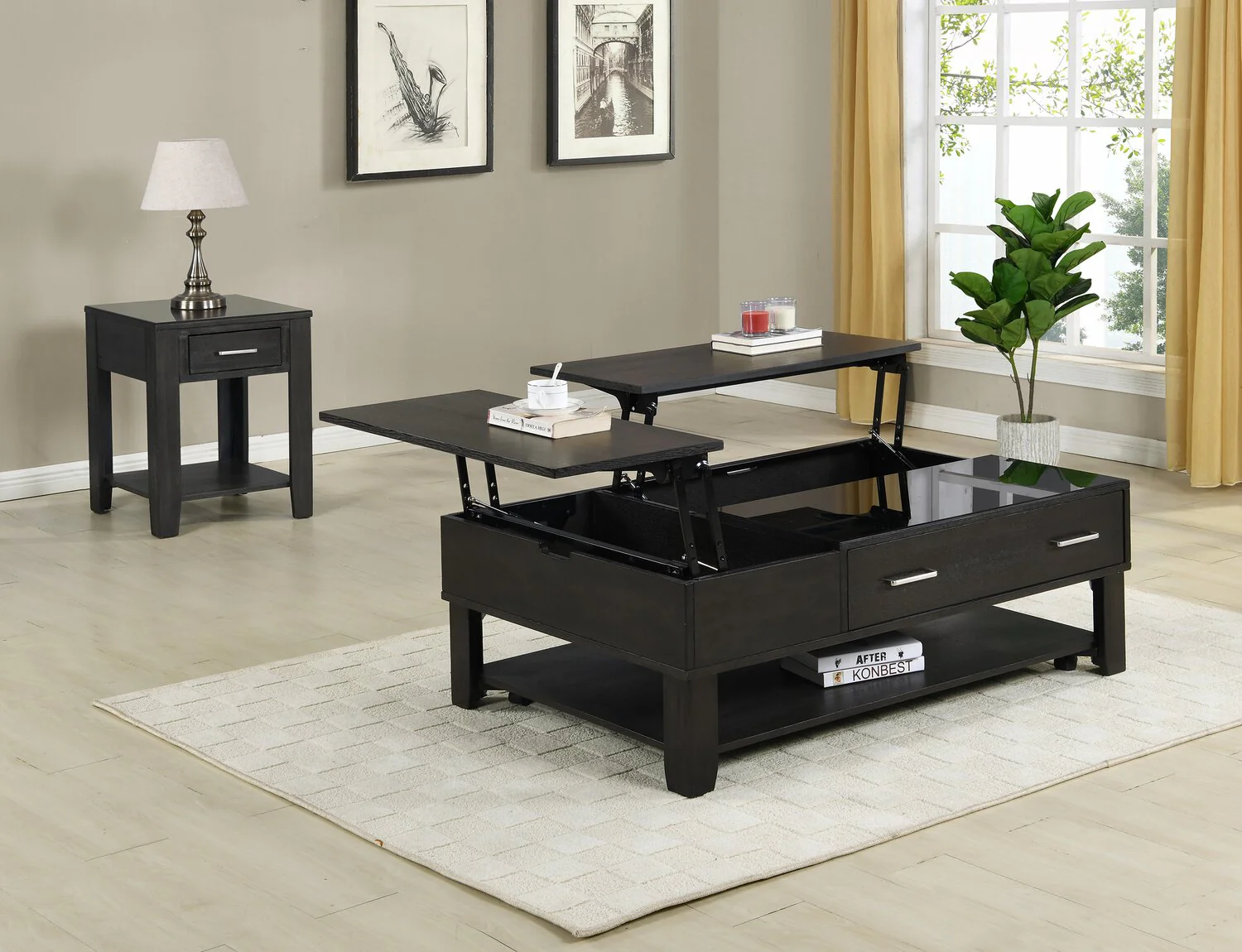 Encinal Coffee Table with Lift Top - Grey - Image 7