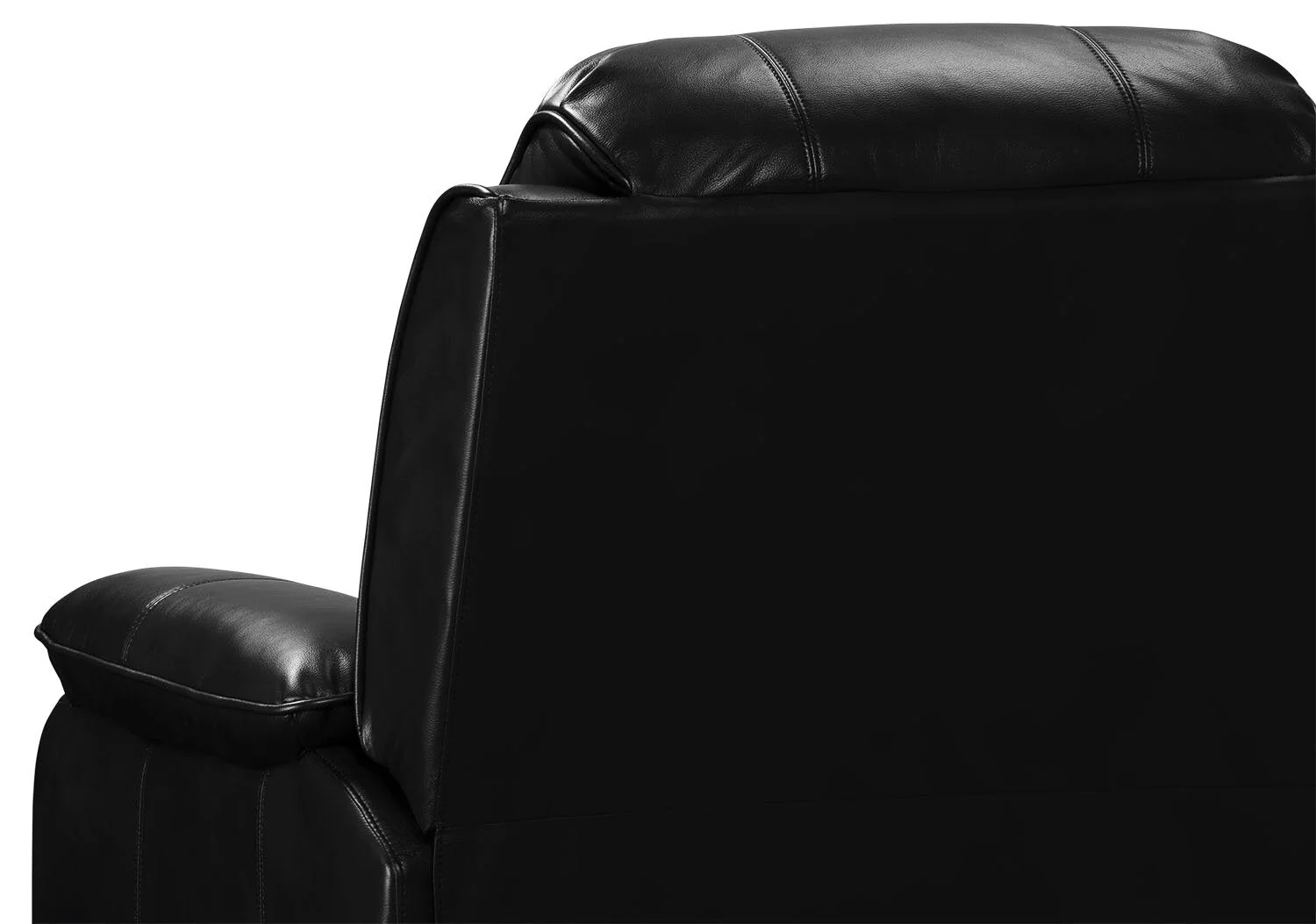 Faldon Leather-Look Fabric Glider Recliner - Black - Image 6