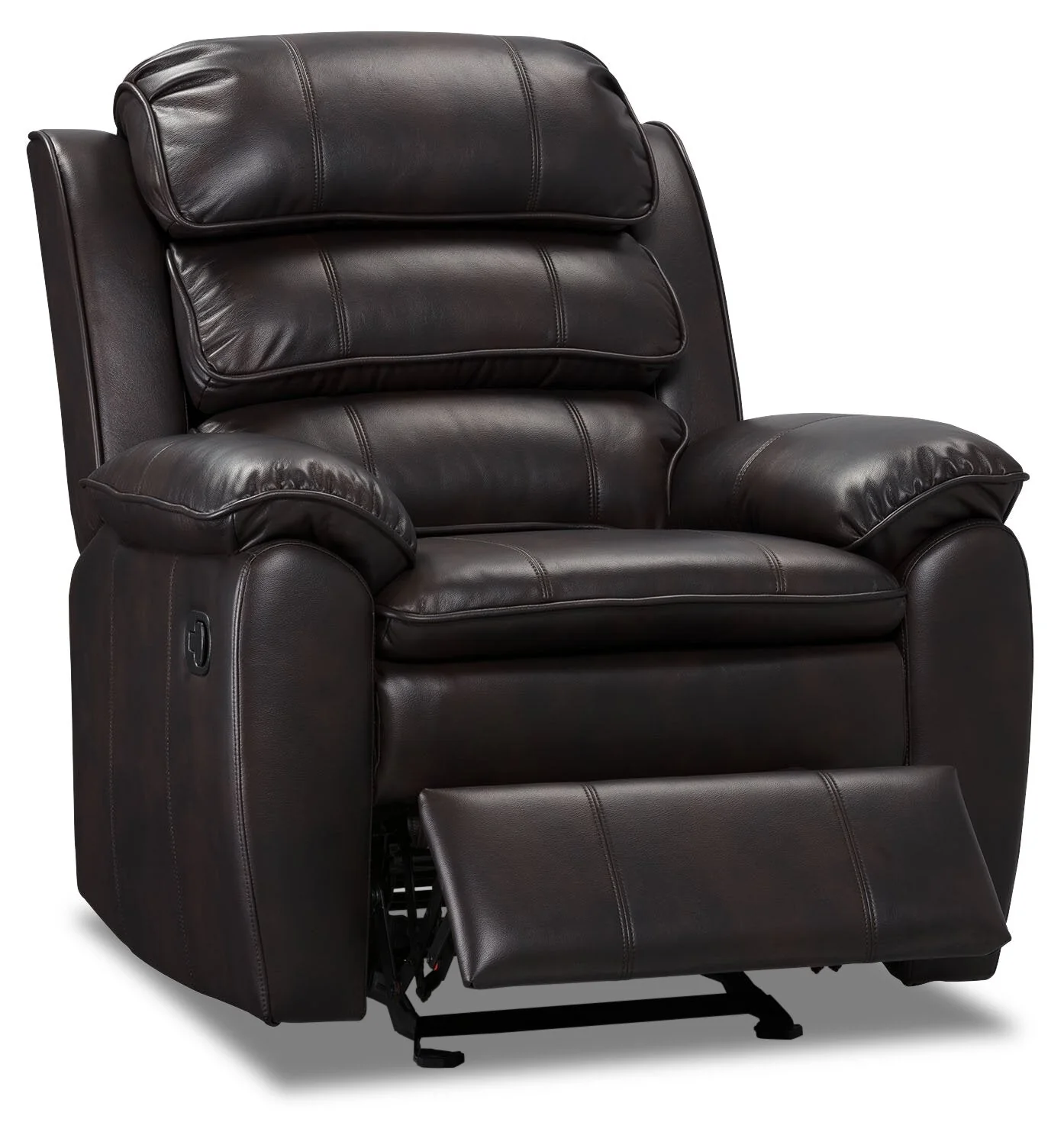 Faldon Leather-Look Fabric Glider Recliner - Brown