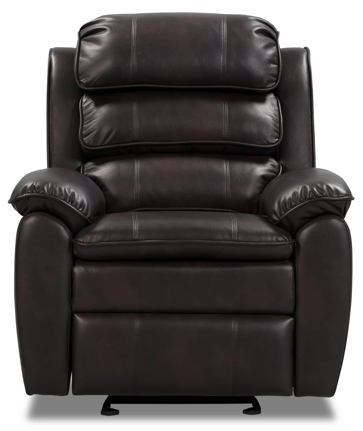 Faldon Leather-Look Fabric Glider Recliner - Brown - Image 3