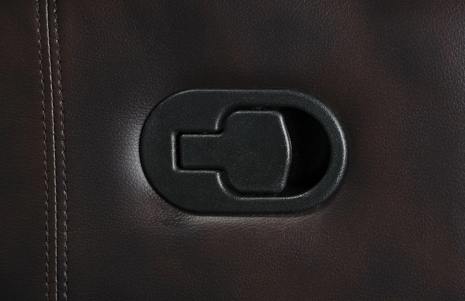Faldon Leather-Look Fabric Glider Recliner - Brown - Image 4