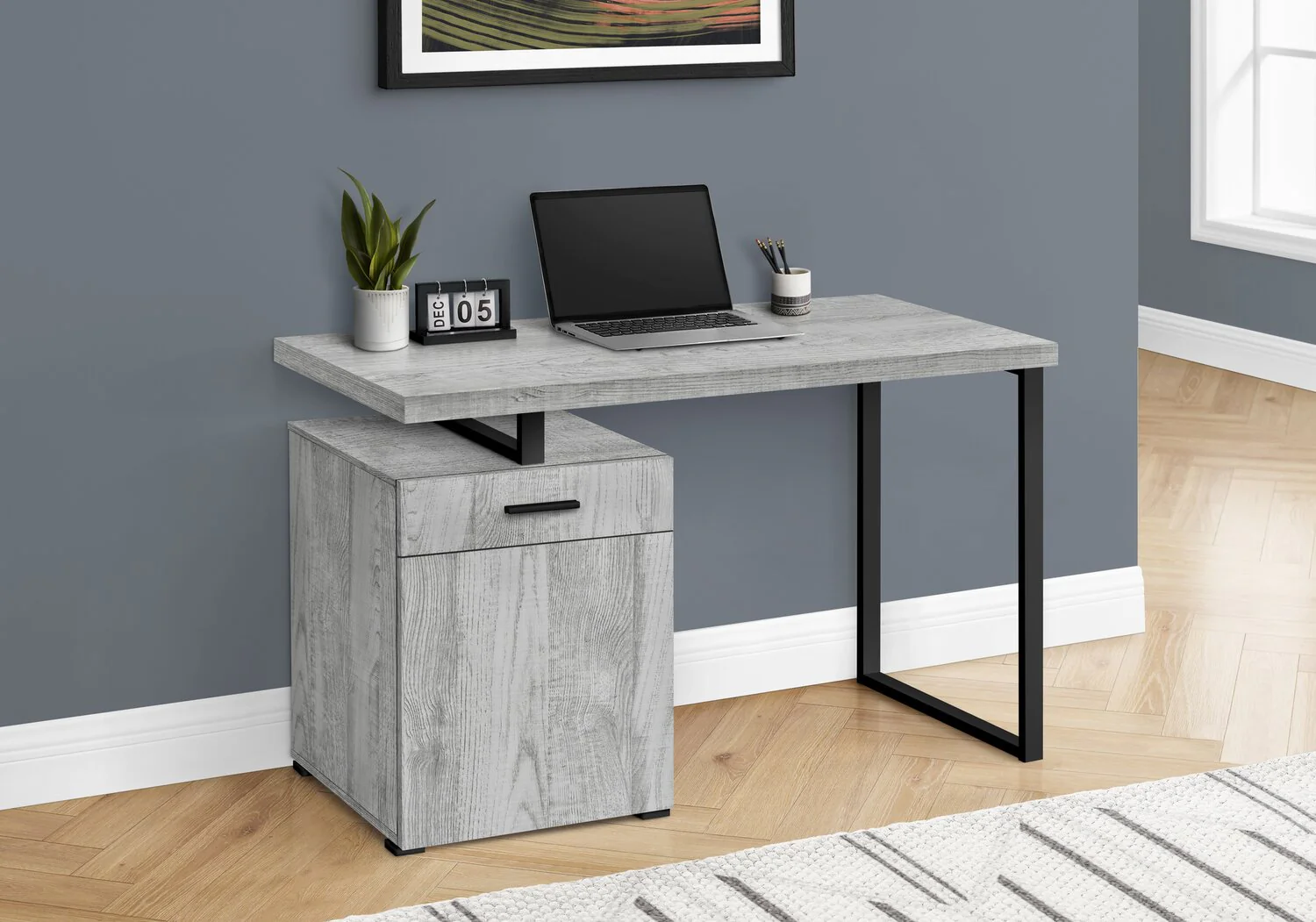 Farrier Reversible Desk - Grey - Image 3