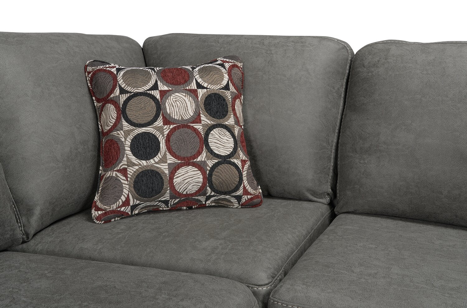 Farrow 2-Piece Leather-Look Fabric Left-Facing Condo Sectional - Grey - Image 4