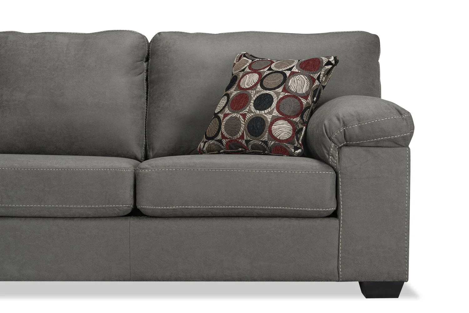 Farrow 2-Piece Leather-Look Fabric Left-Facing Condo Sectional - Grey - Image 7