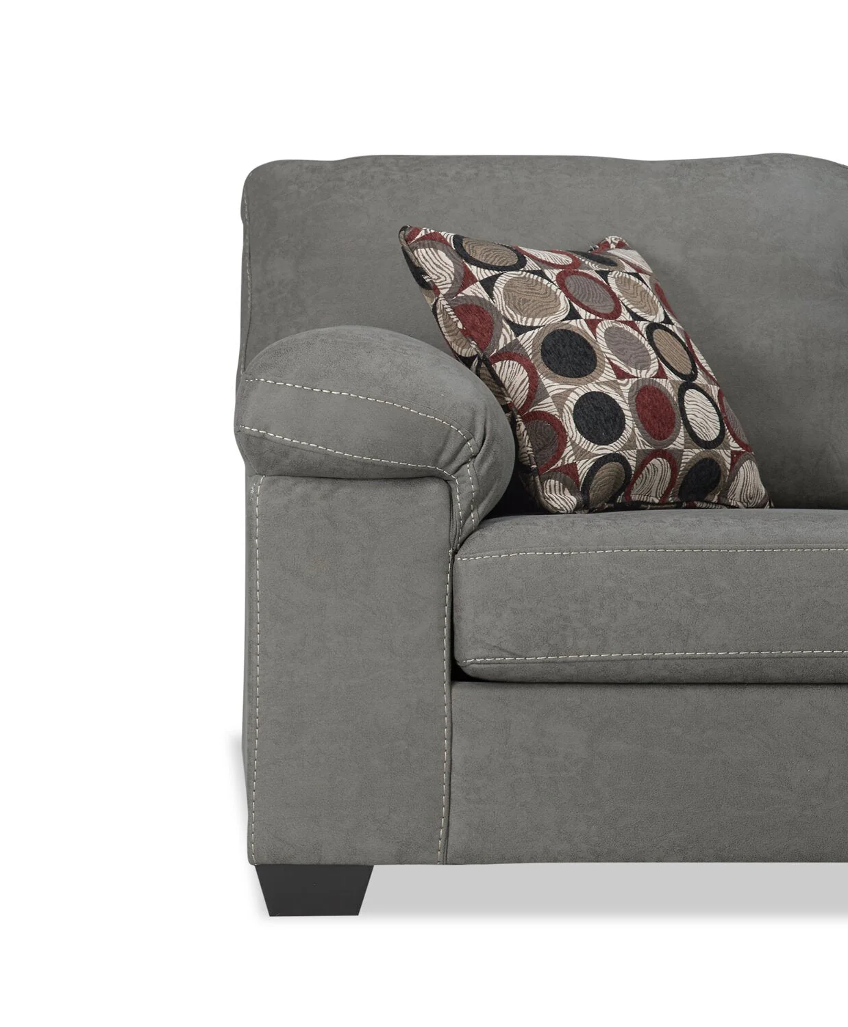 Farrow 2-Piece Leather-Look Fabric Right-Facing Condo Sectional - Grey - Image 5