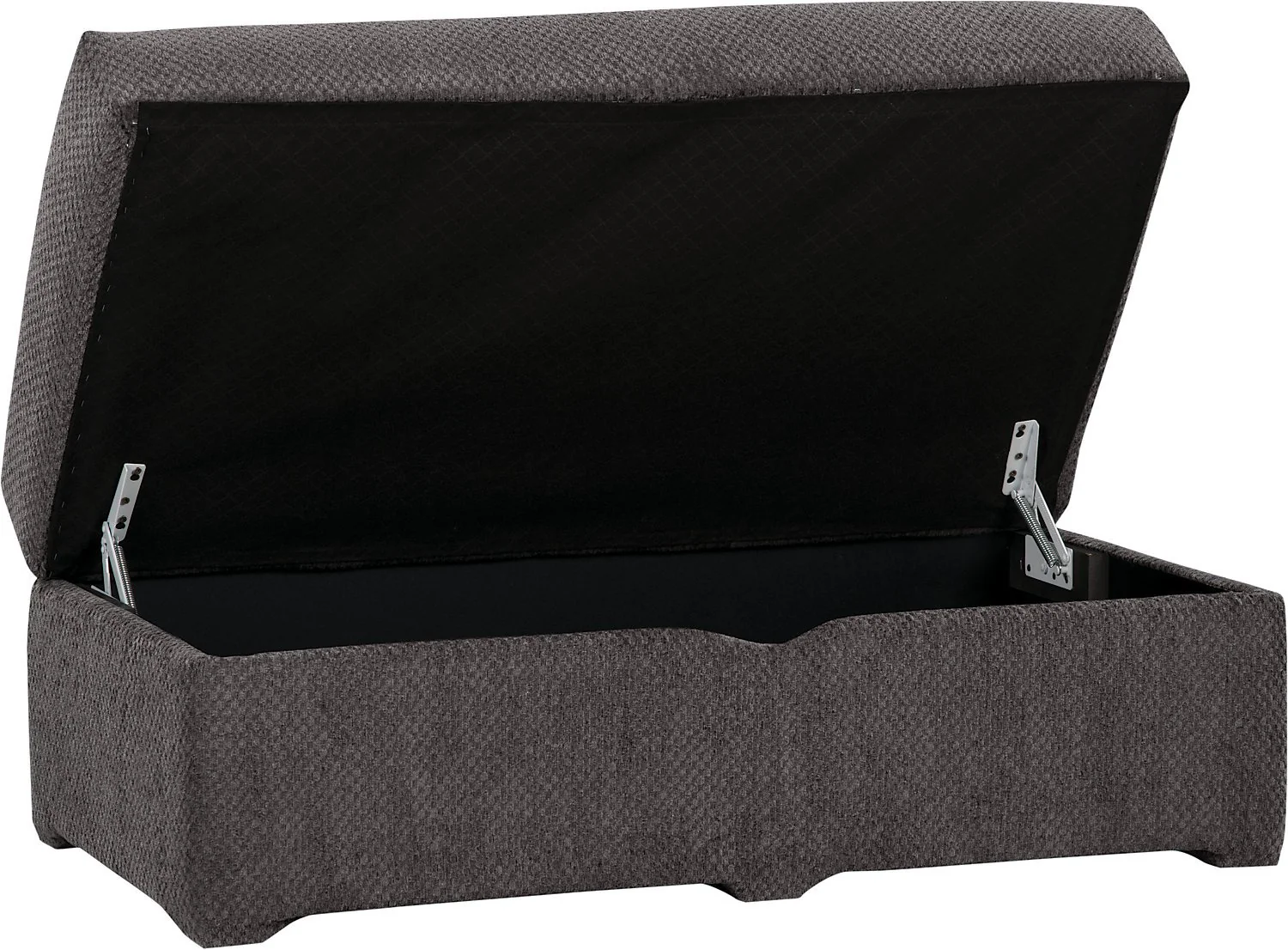 Farrow Chenille Storage Ottoman - Grey - Image 3