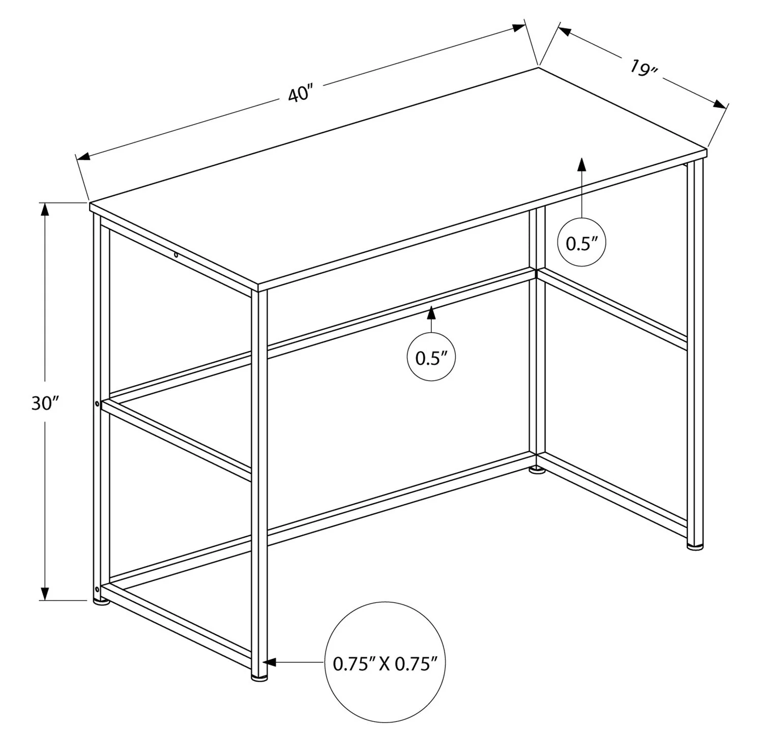 Fleming Desk - Black - Image 4